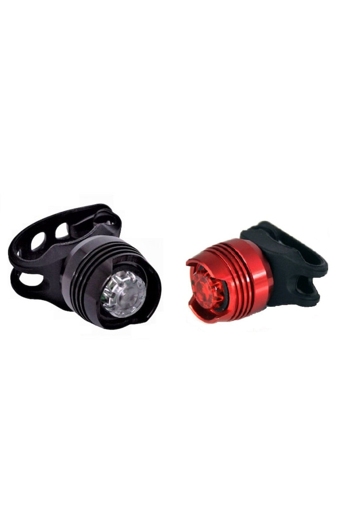 Carsons-Set 2 buc, lumină LED rubin față și spate, 3 moduri, aliaj de aluminiu, baterii incluse, negru + roșu 3