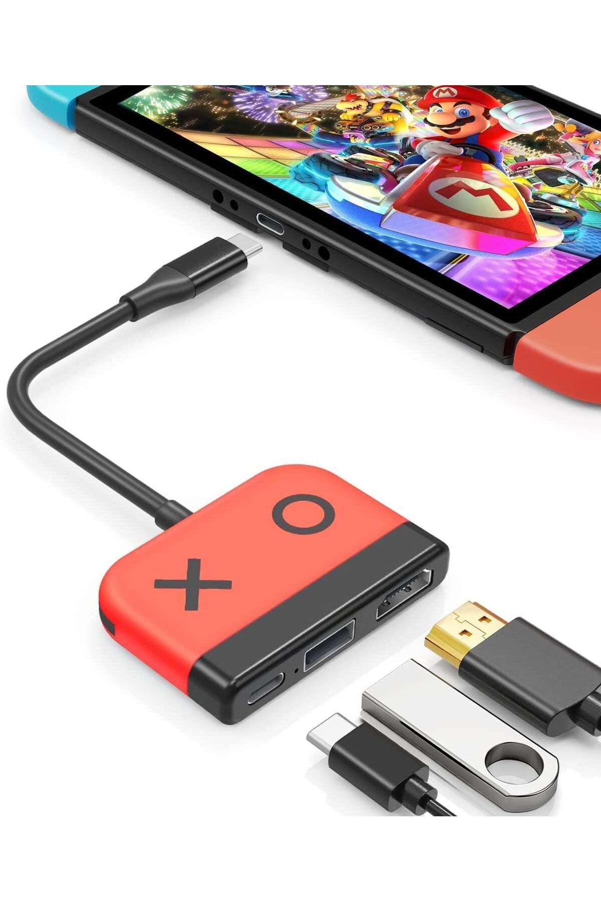 COOYA-قاعدة توصيل محمولة لأجهزة Switch/OLED، ومحطة توصيل تلفزيون مزودة بمنفذ HDMI 2.0 بدقة 4K، ومنفذ USB 3.0، وشحن PD 1