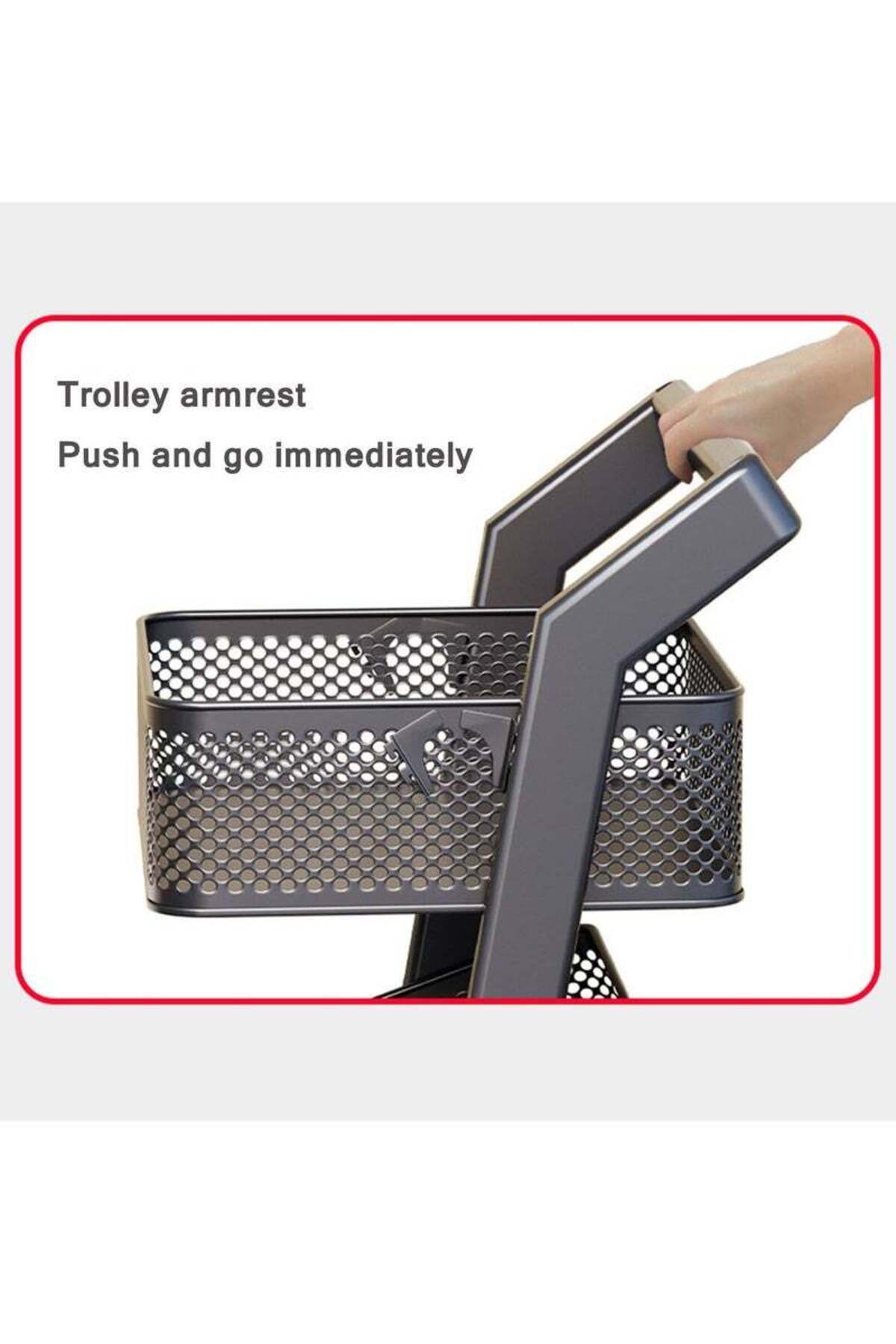 COOYA-4-Layer Storage Rack, Durable Metal Material, Flexible Movement with Wheels, Suitable for Kitchen 5