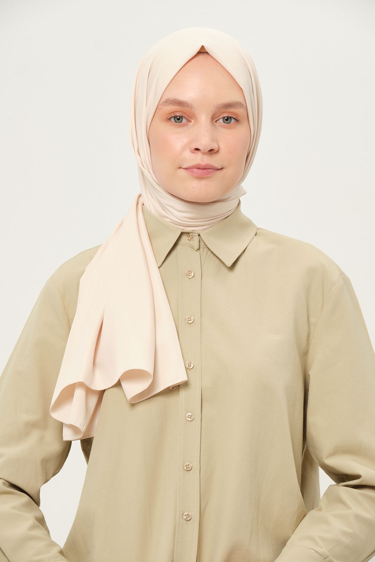 Madame Polo-Plain Twil Shawl Stone Non-Slip Wrinkle-Free Fabric 3