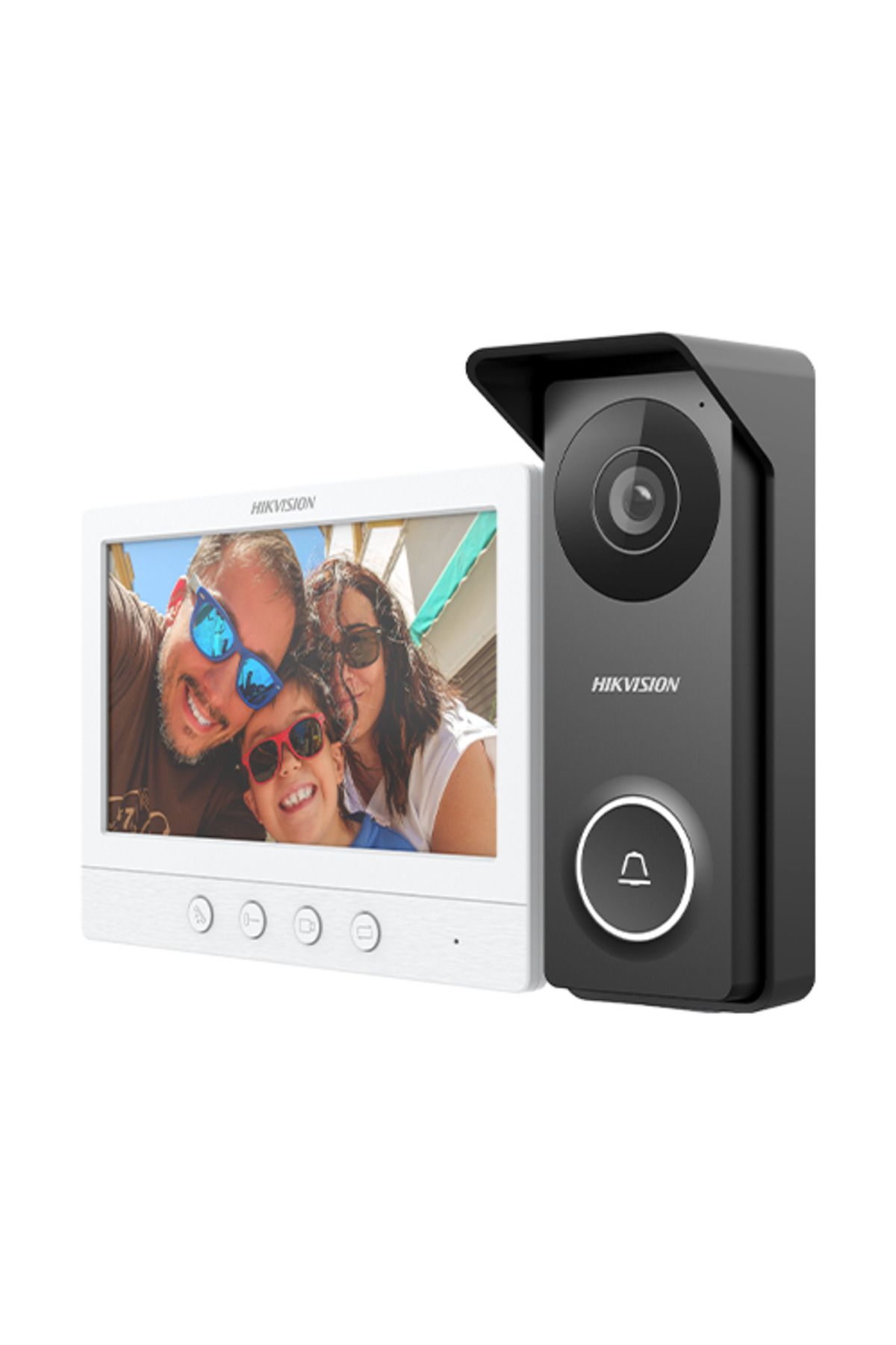 Hikvision-Kit videointerfon analogic, ecran de 7', conexiune 4 fire pentru 1 familie, IR, IK08 - DS-KIS213 3