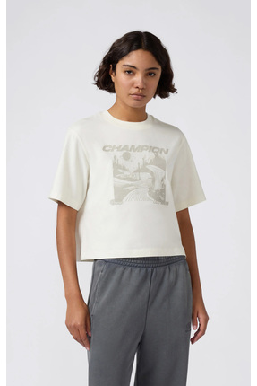 Champion High Summer SS Tee Beyaz Kadın Tişört-118176-WW049