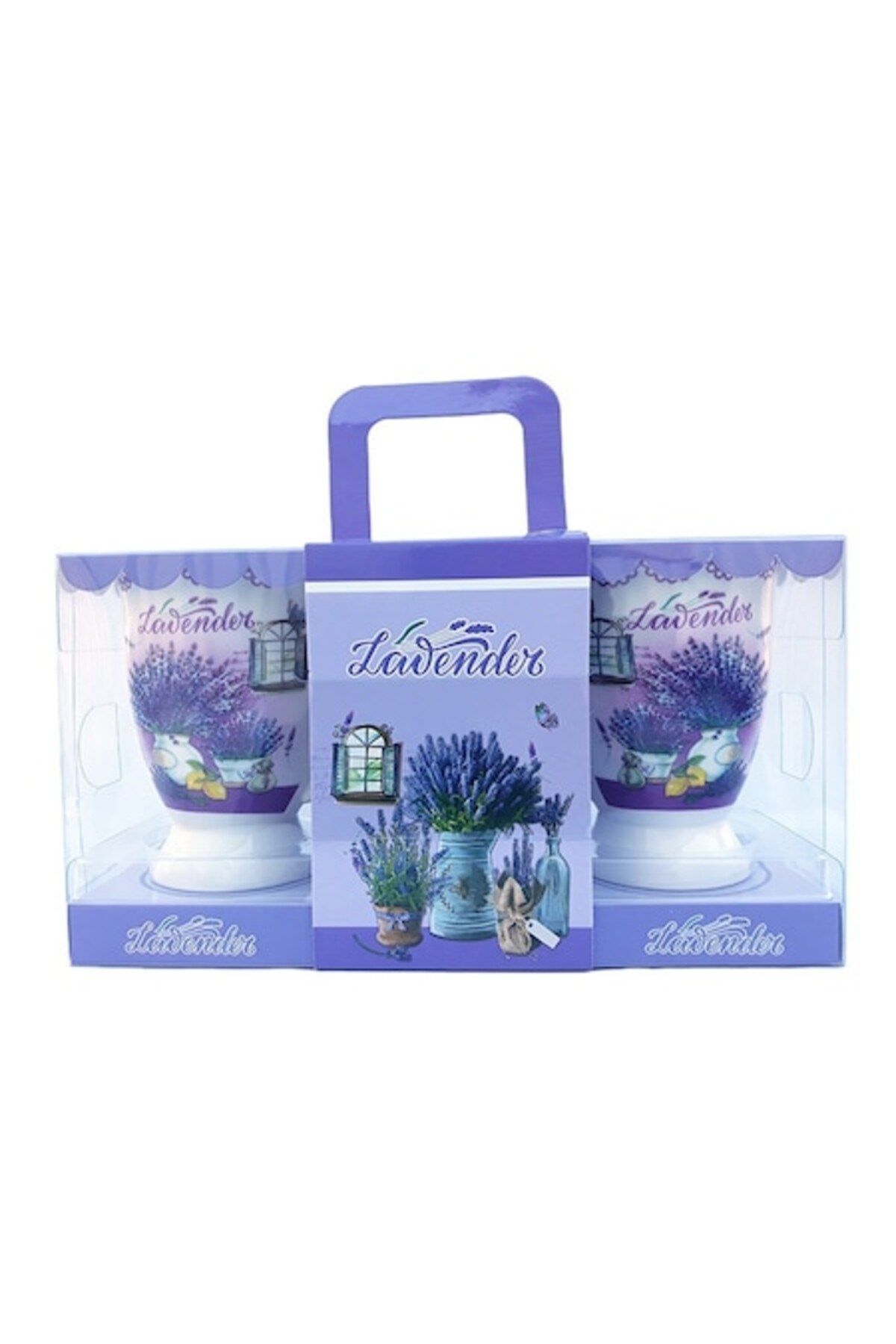 OEM-Set of Two Ceramic Cups with Lavender, Packed in Box, 200ml, Model2 1