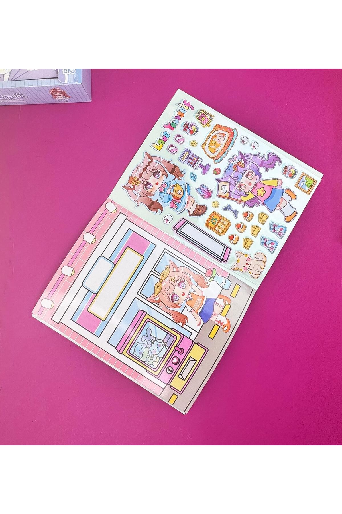 Gift Moda-Scene Design Sticker Book – Game Notebook with 3D Foam Sticker and Background 4