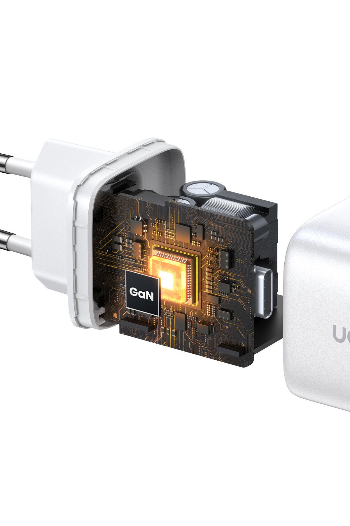 Ugreen-Încărcător rapid de perete GaN 2x USB-C 45W QC PD, alb 9