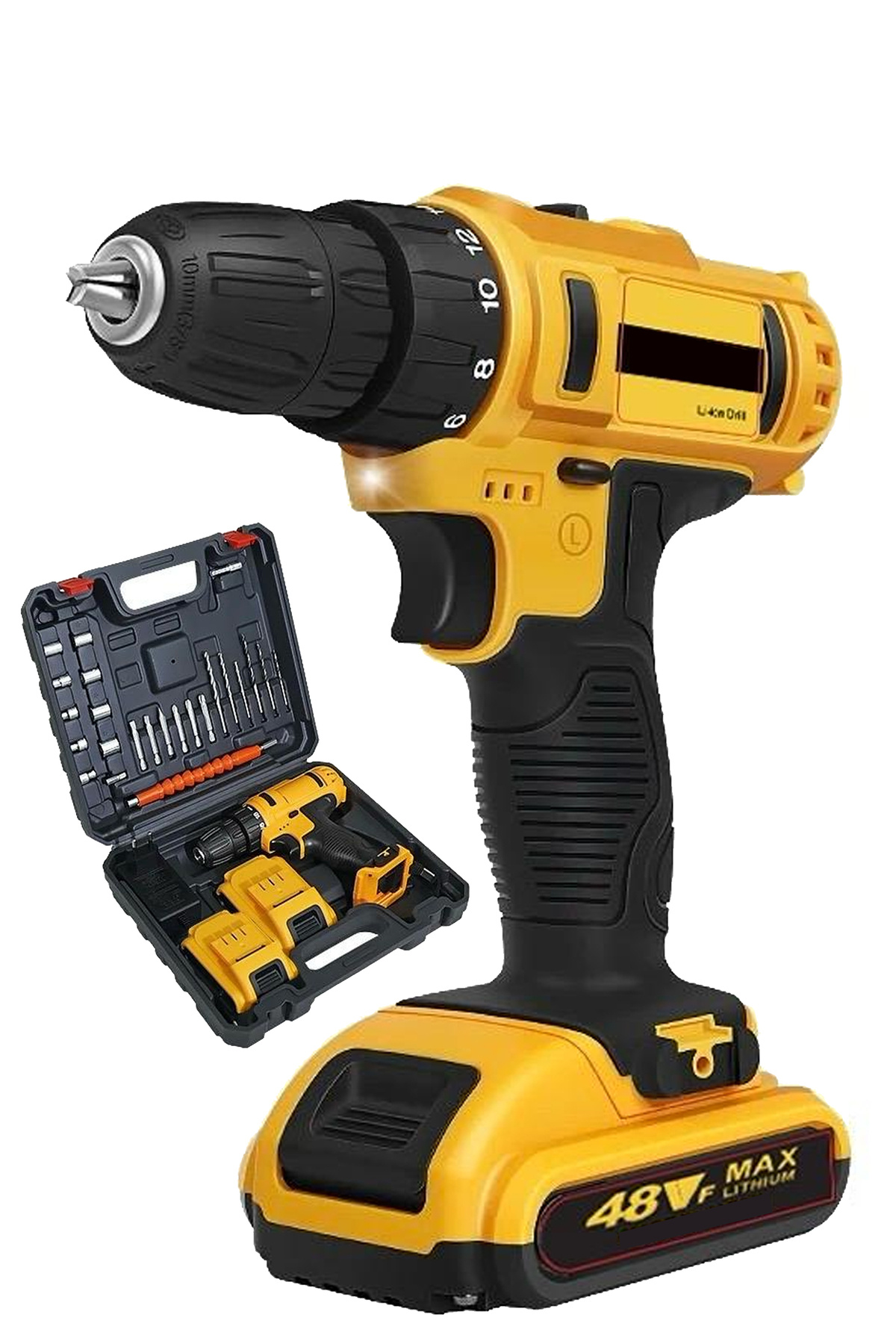 Cyber-Cordless Drill Heavy Duty Impact Driver Kit Brushless Hammer Set with Battery and 24 pcs 1