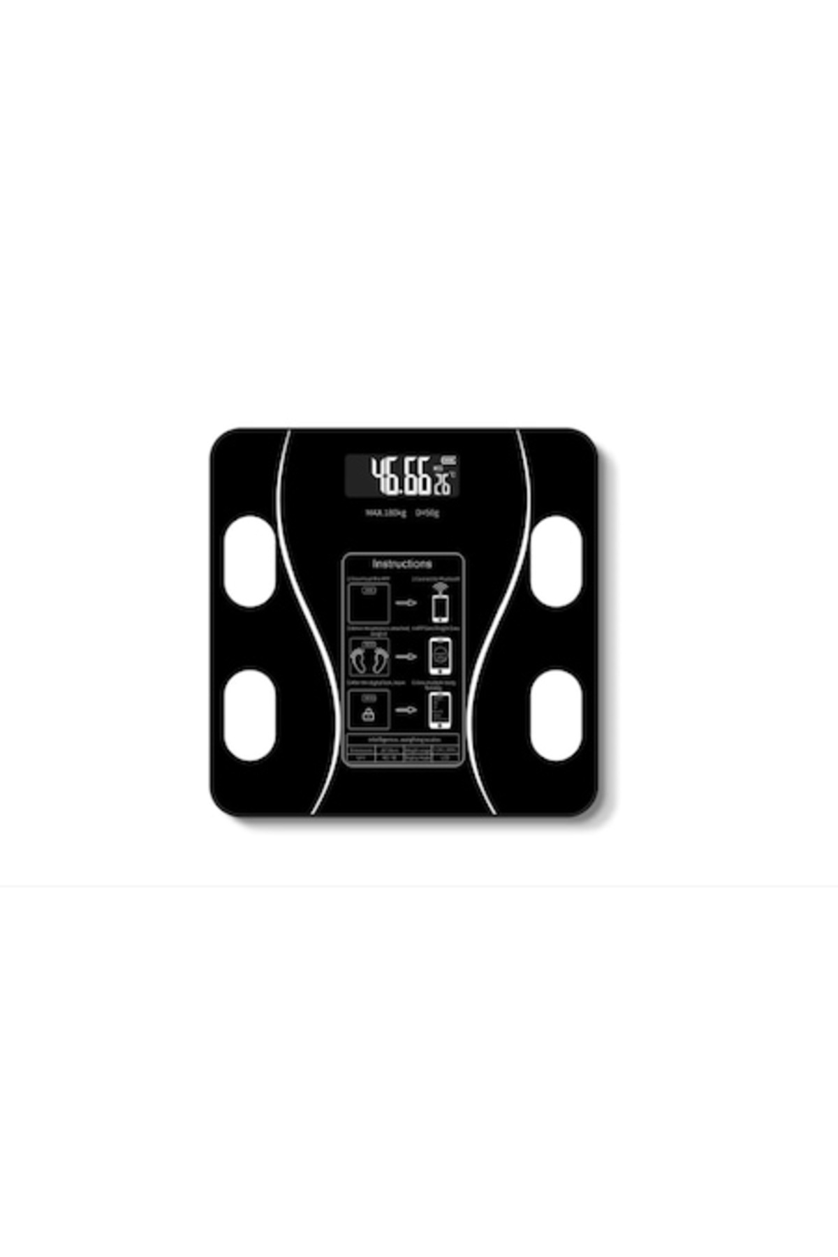 Healthy-Smart Digital Body Scale with Bluetooth, LCD Display, Max Weight 180 KG, BMI, Black with App 1