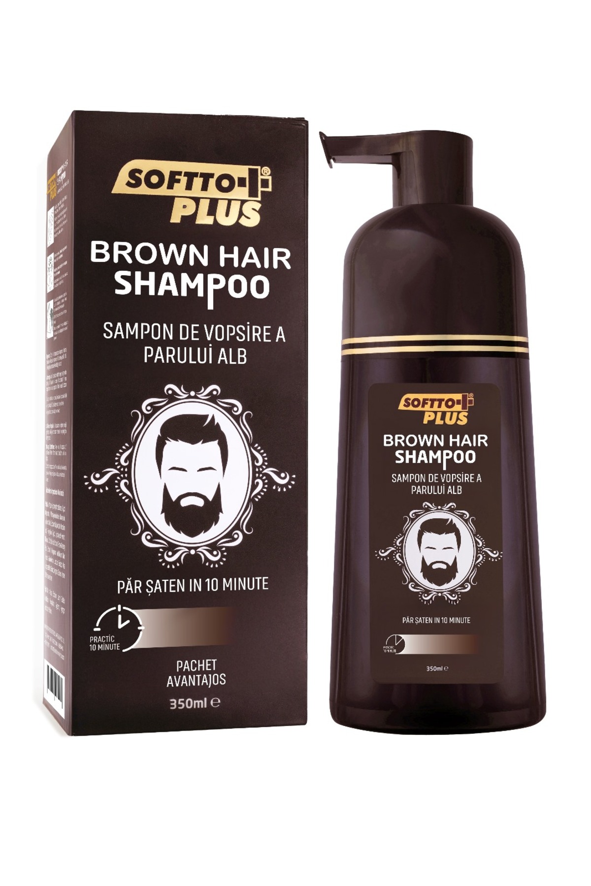 Softto Plus Шампоан за боядисване на кафява коса 350 мл – Покрива бяла и сива...