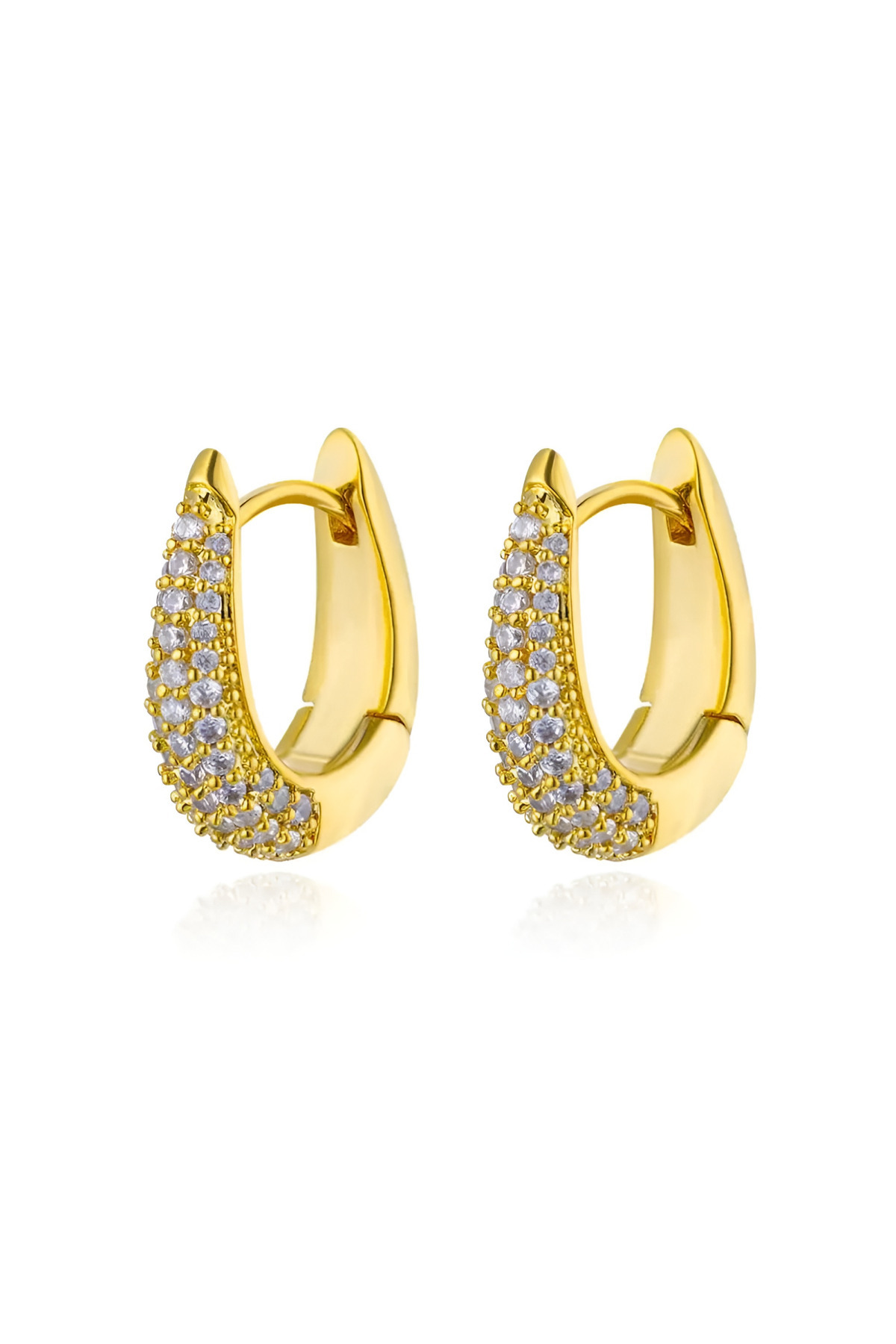 Eva Grace-Alfreda earrings, gold, with zirconia, made of stainless steel 1