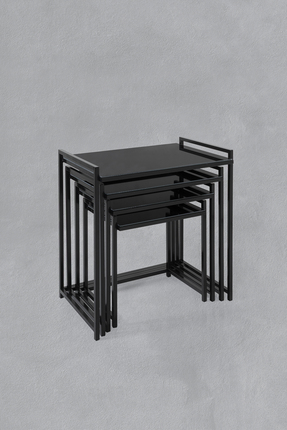 Veys Sehpa SİYAH CAM - TEPSİ MODEL 4 LÜ ZİGON SEHPA ZİGON