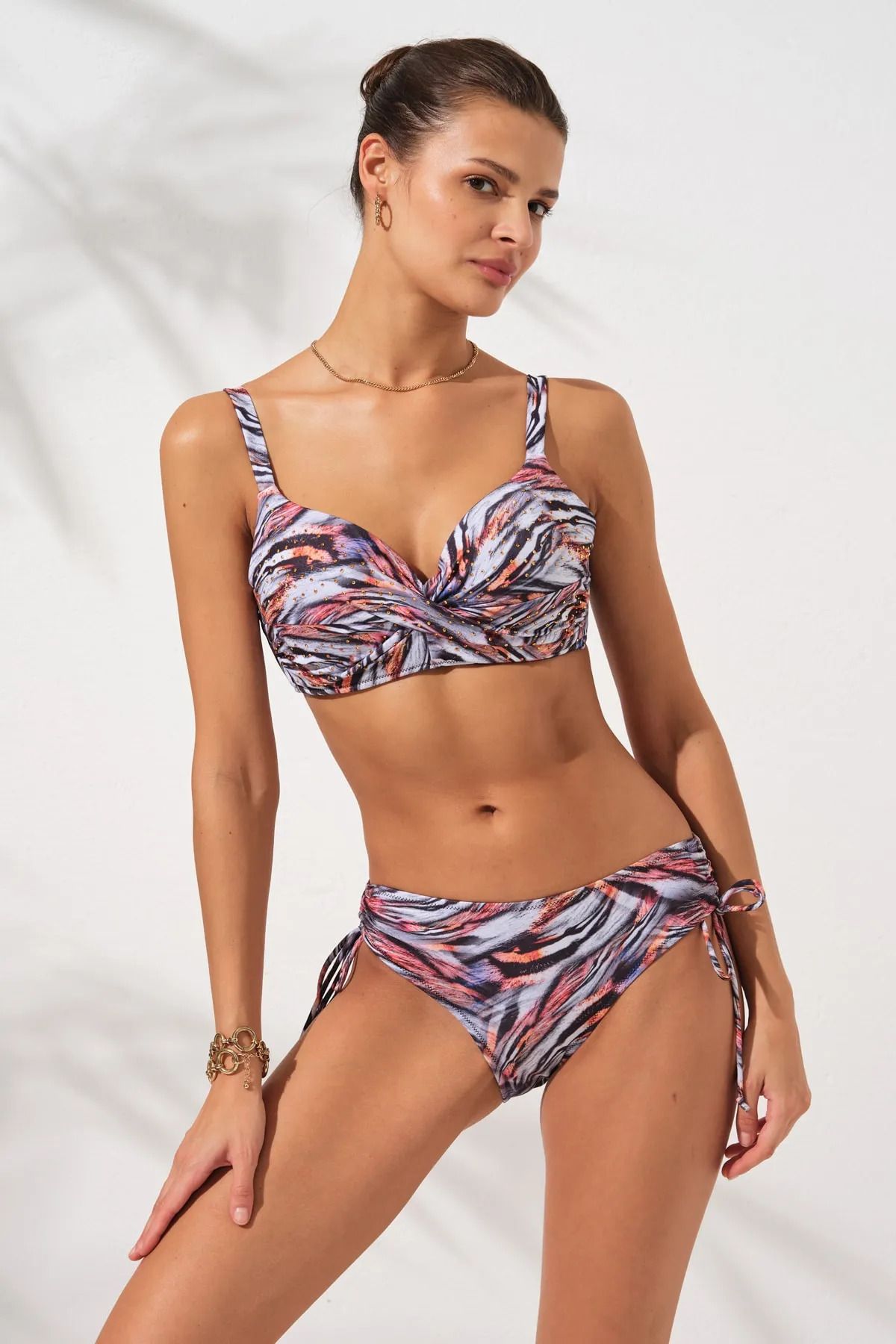 Pierre Cardin-Covered Patterned Binding Recovery Bikini Set with Adjustable Straps 3