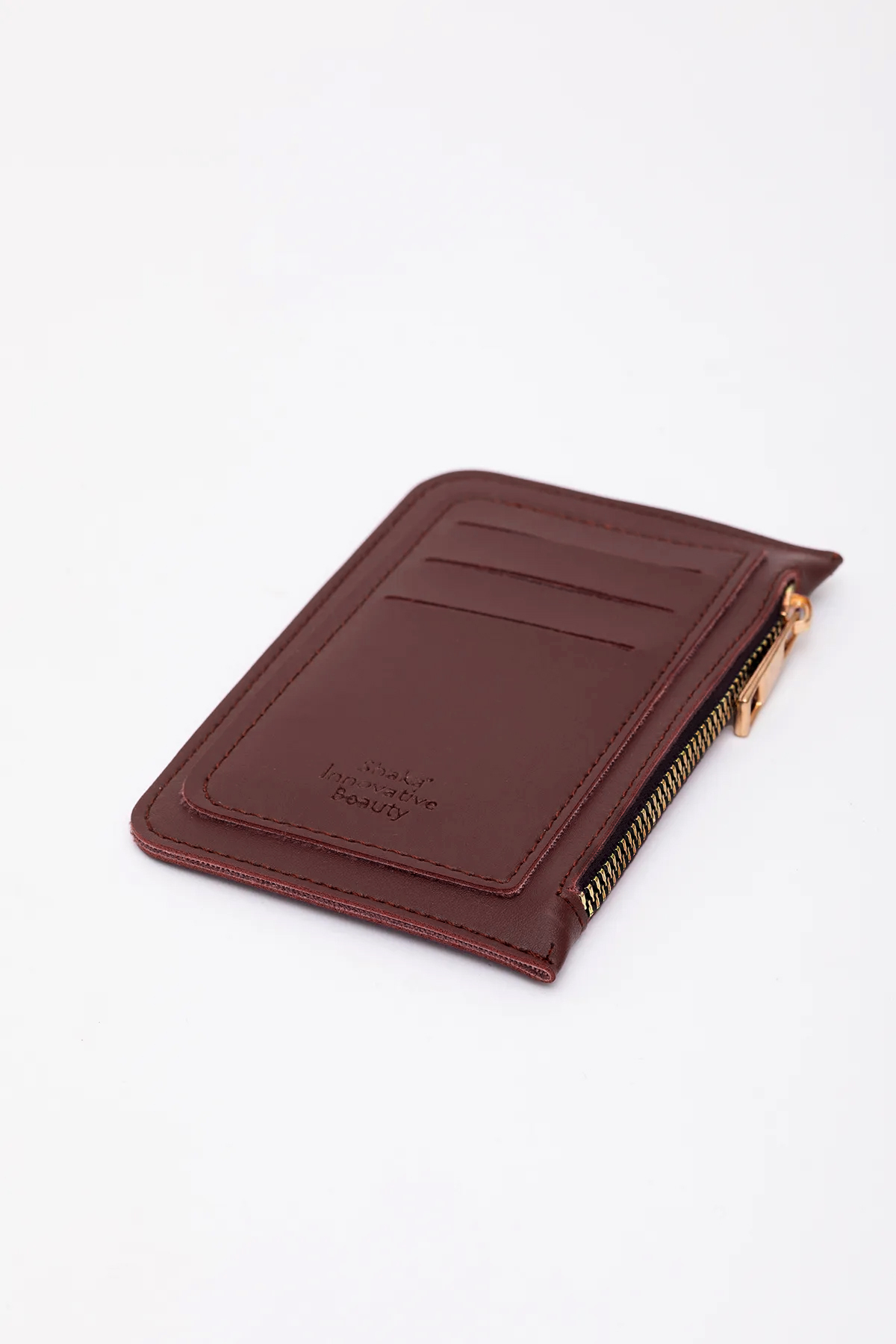 Shaka  Bordo Shk101 Suni Deri 6 Kartlık ve Fermuarlı Para Bölmeli Kartlık Cüzdan - Görsel 8