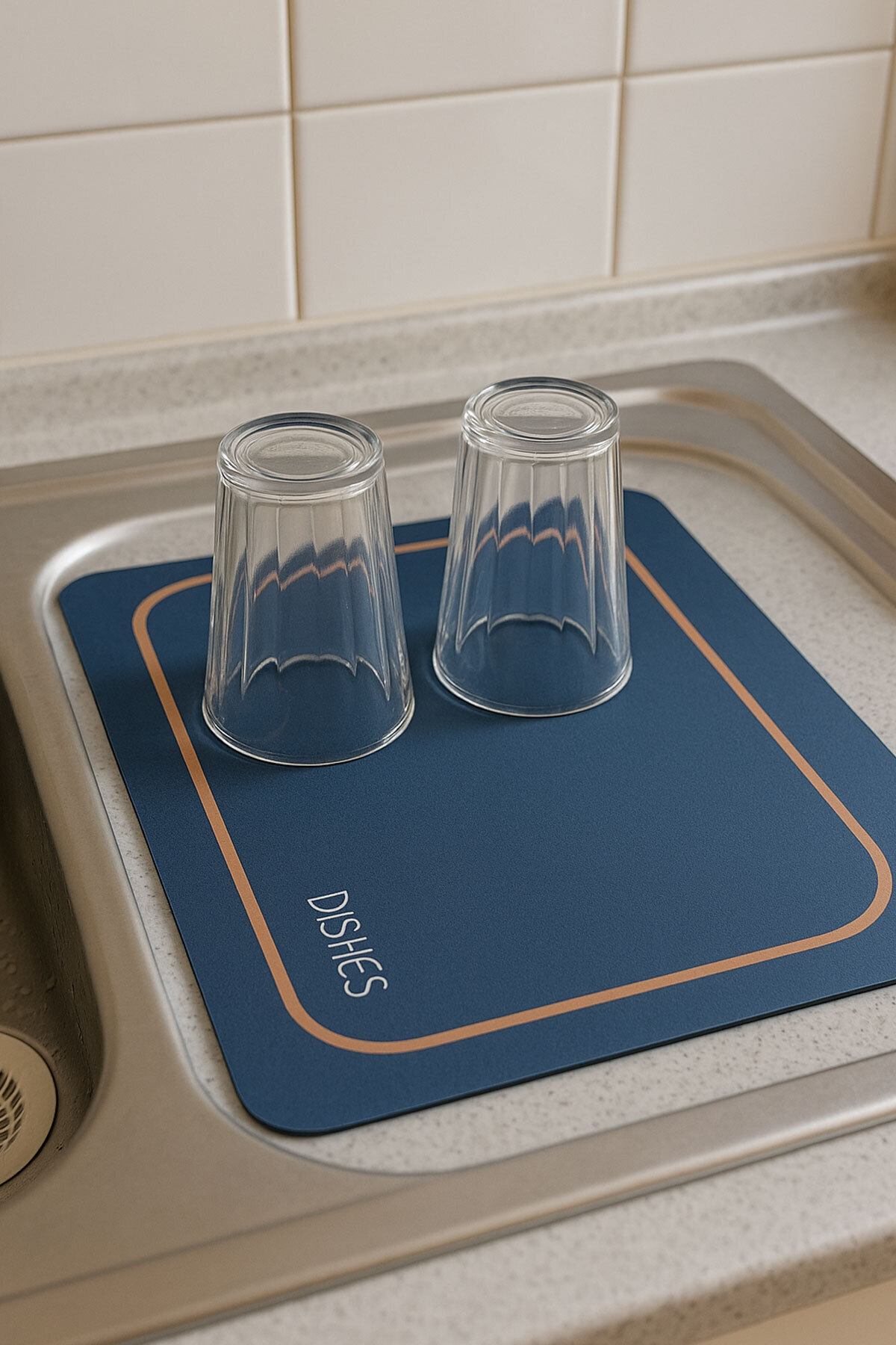 SİHİRLİ AYAKLAR Bulaşık Kurutma Örtüsü Tezgah Üstü Bulaşık Matı Süper Emici Bulaşıklık Matı 35*50