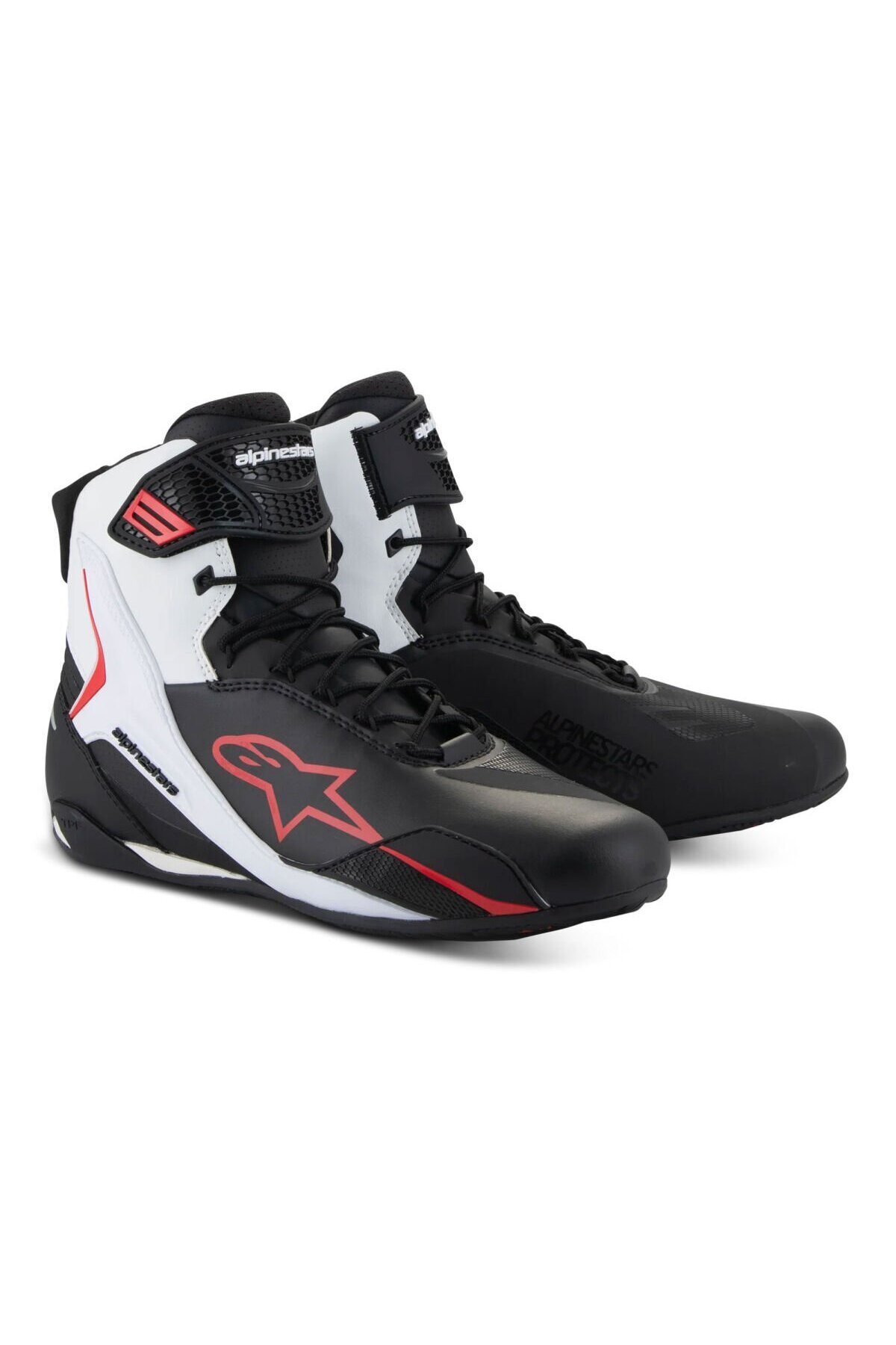 Alpinestars Faster-4 Korumalı Motosiklet Botu Siyah Beyaz Kırmızı