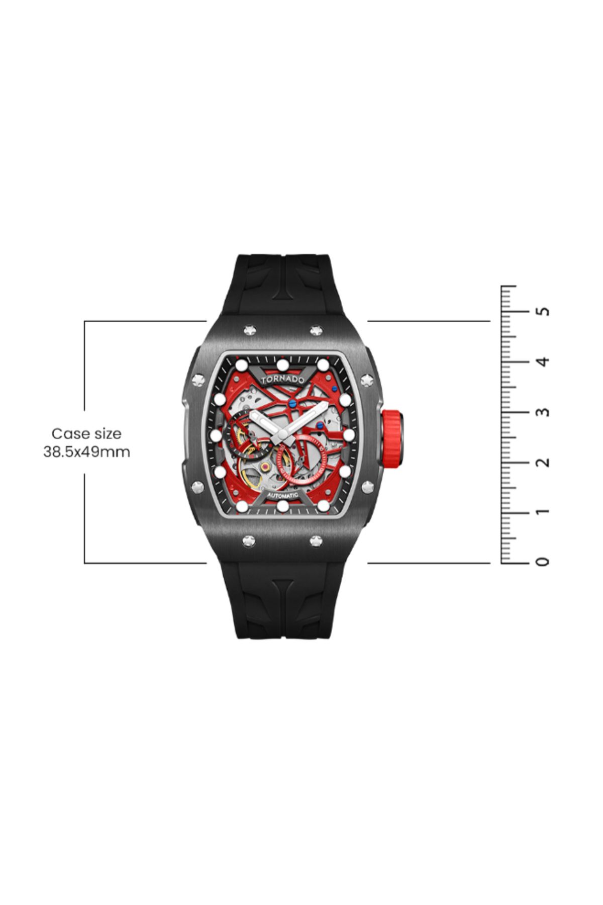 Tornado-Xenith Men's Automatic Red Dial Watch - T24302-xsbb 7