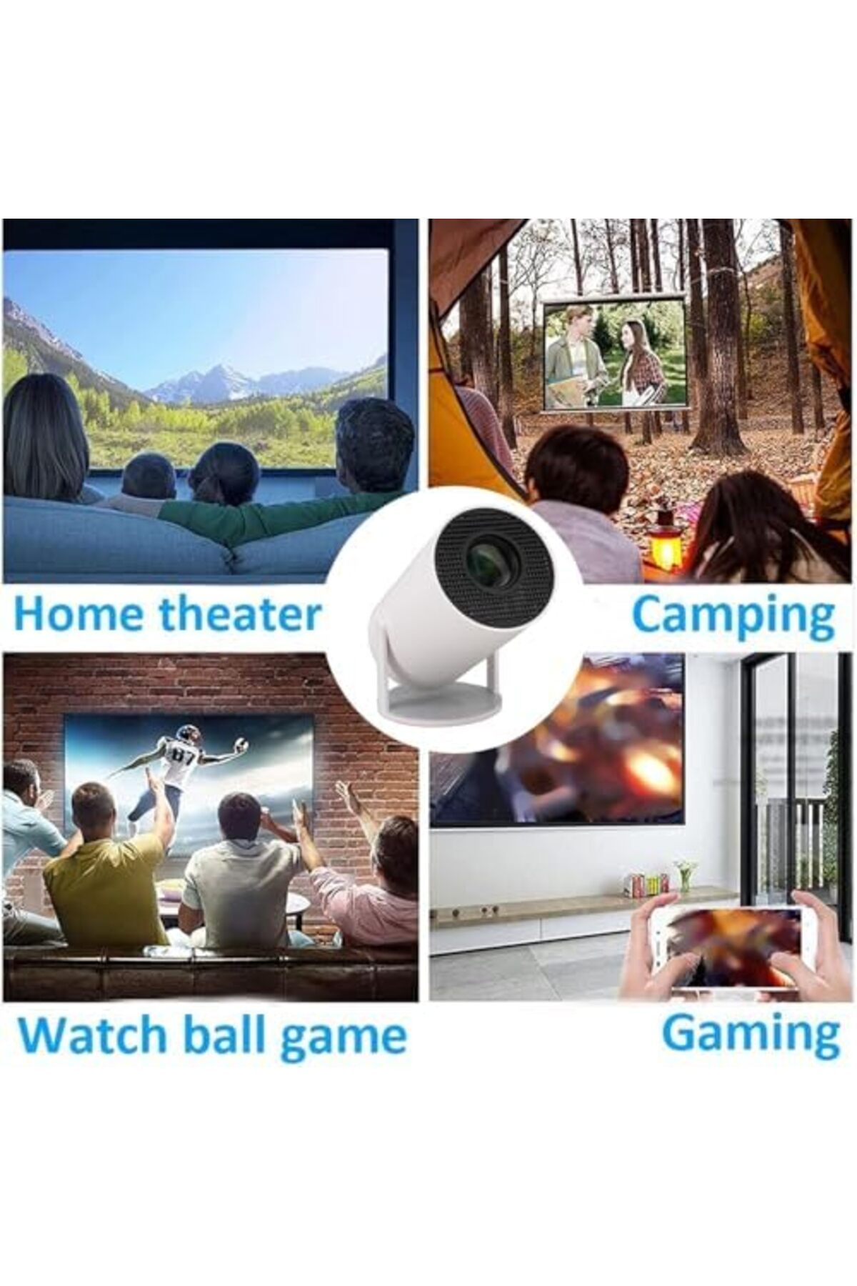 Generic-جهاز عرض محمول MUNTAQI 4K مع دوران 270 درجة، يدعم Android 11، وجهاز عرض صغير بدقة 1080 بكسل 7