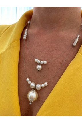 ajel İnci Iki Katmanlı Kolye