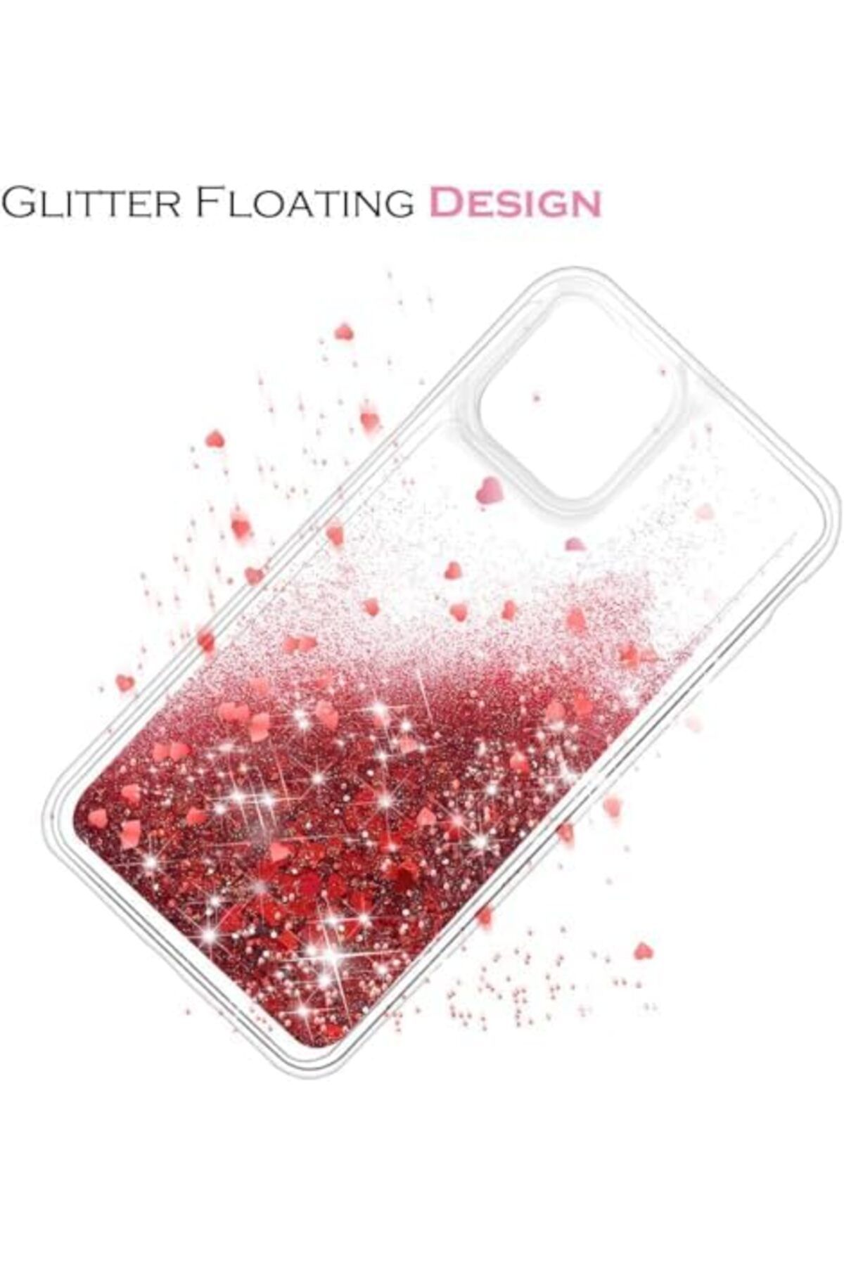 Generic-15 Case – Red Glitter Liquid Floating Waterfall TPU Case with Sparkling Quicksand Sequins, Shockpr 3