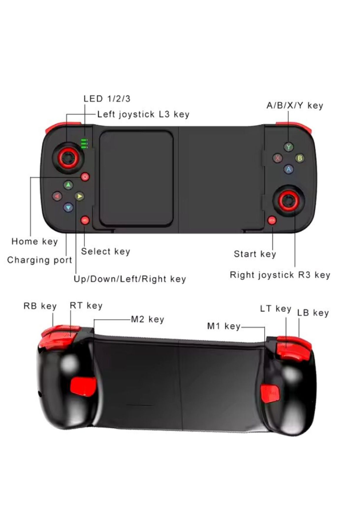 VASTiKO-Controller de Gaming pentru Telefoane, - Compatibil Android, iOS, Windows, Bluetooth 5.0, 6