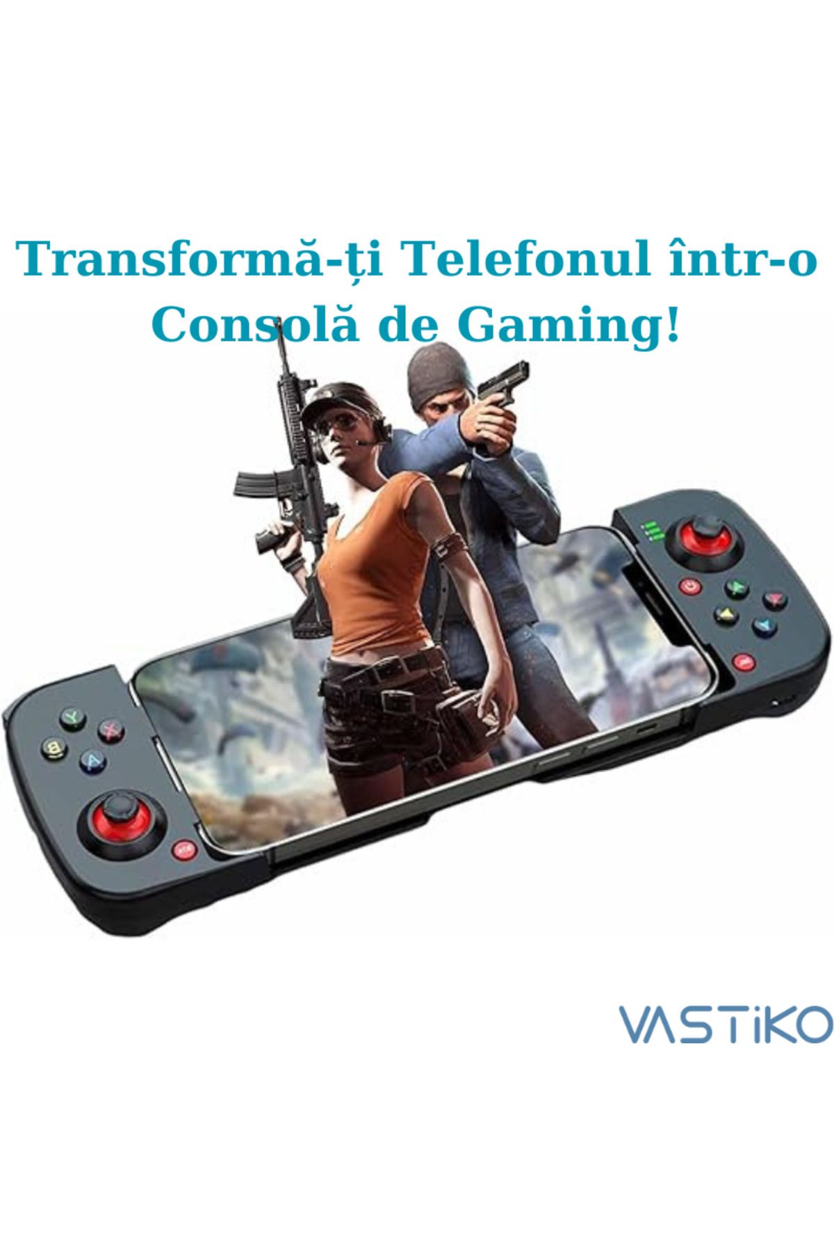 VASTiKO-Controller de Gaming pentru Telefoane, - Compatibil Android, iOS, Windows, Bluetooth 5.0, 1