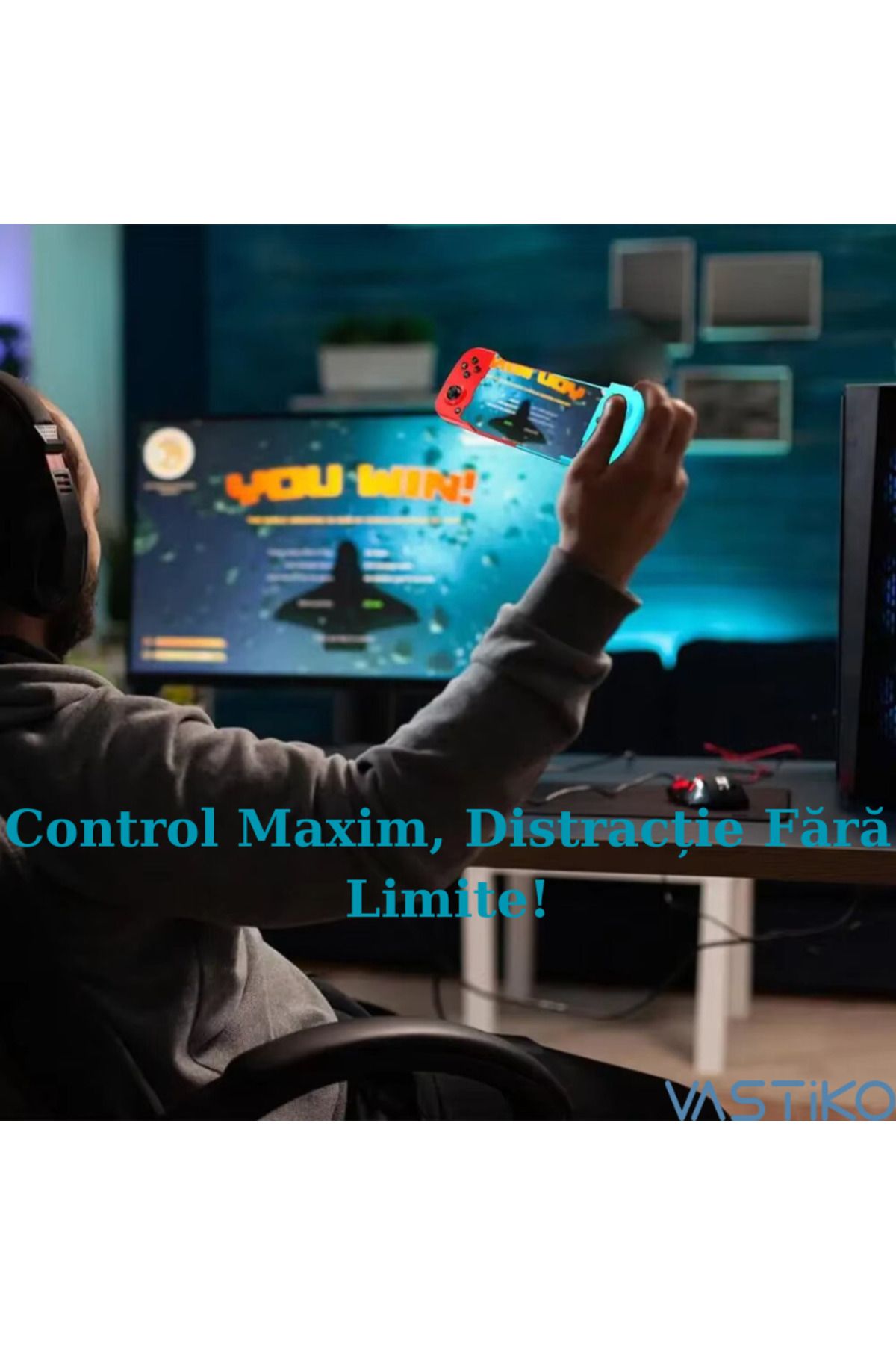 VASTiKO-Controller de Gaming pentru Telefoane, - Compatibil Android, iOS, Windows, Bluetooth 5.0, 8