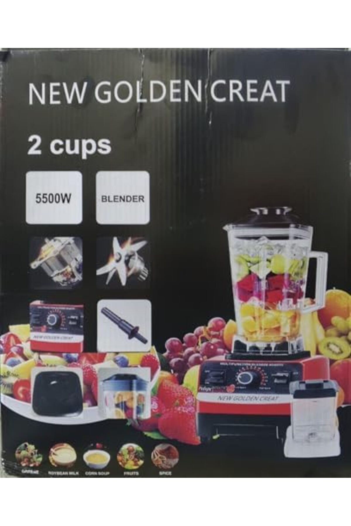 Generic-High-Speed Blender 5500W from New Golden Create, 2.5L, Ice Crusher, Smoothie Maker, Juice Blender, C 8