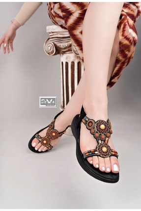 Demashoes Fashion Anatomik Ortopedik Taban Taşlı Lüx Abiye Günlük Kadın Sanda...