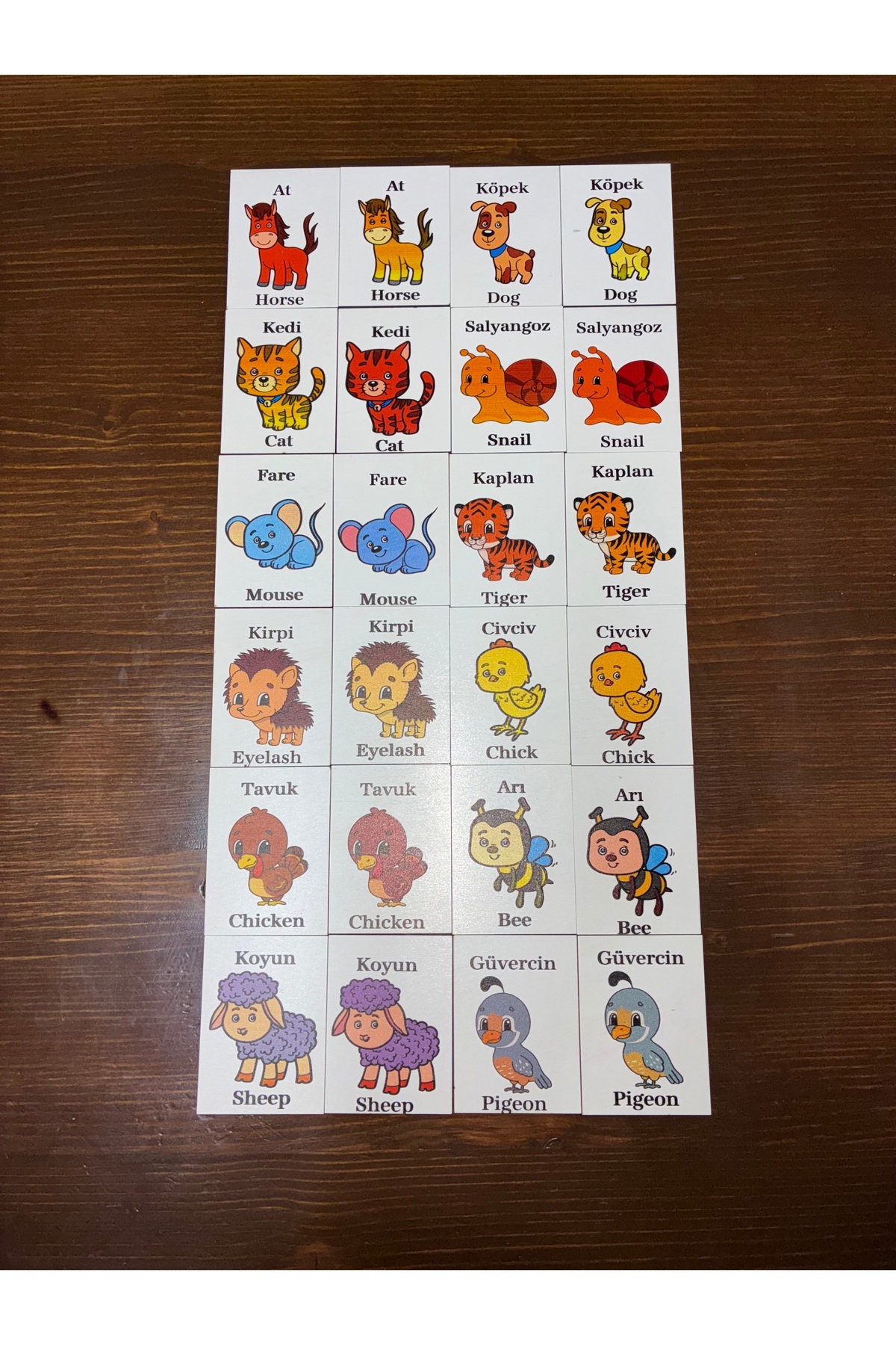 wudie Ahşap Zeka Kartları Eşleştirme Oyunu Ahşap Pazıl Oyuncak Sevimli Orman Hayvanları montessori fotoğrafı 4 (önizleme)