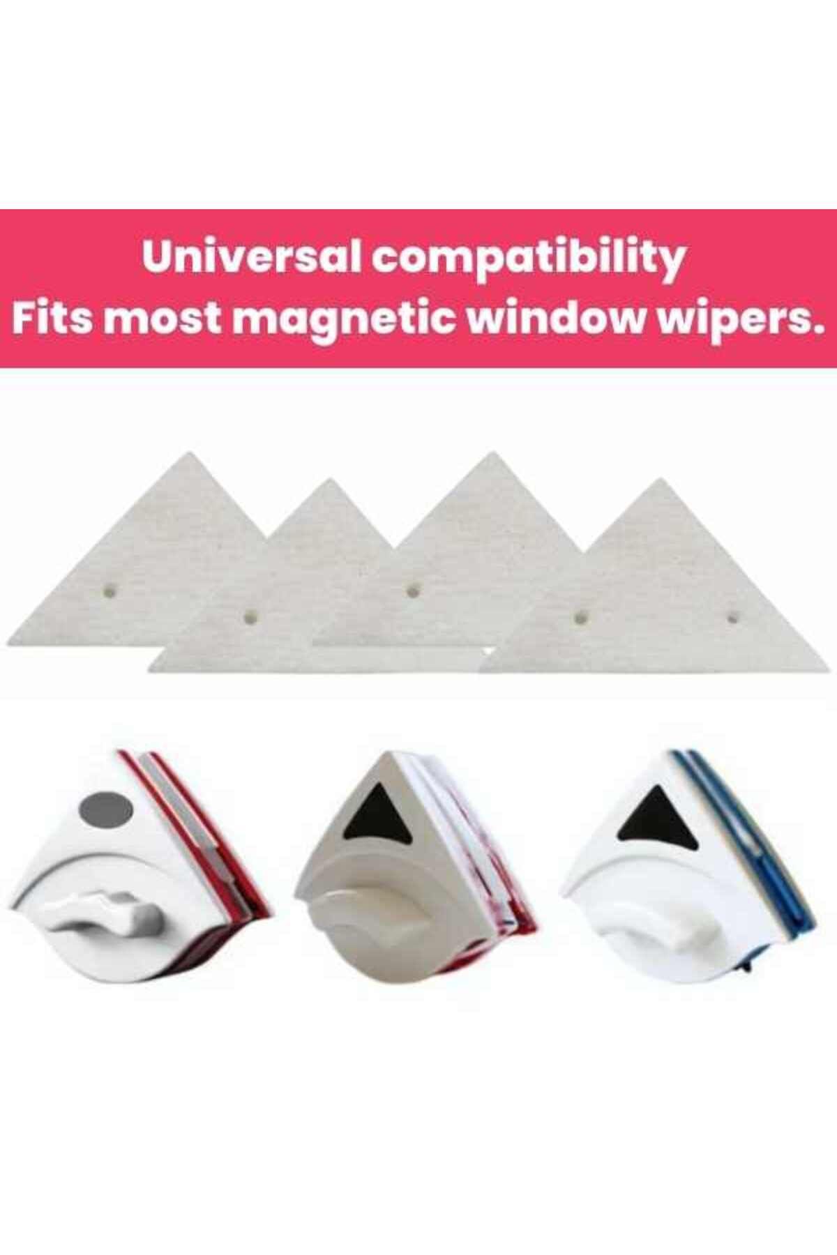 Mercaton-Set of 8 Magnetic Wiper Refills Triangular Universal Size 3