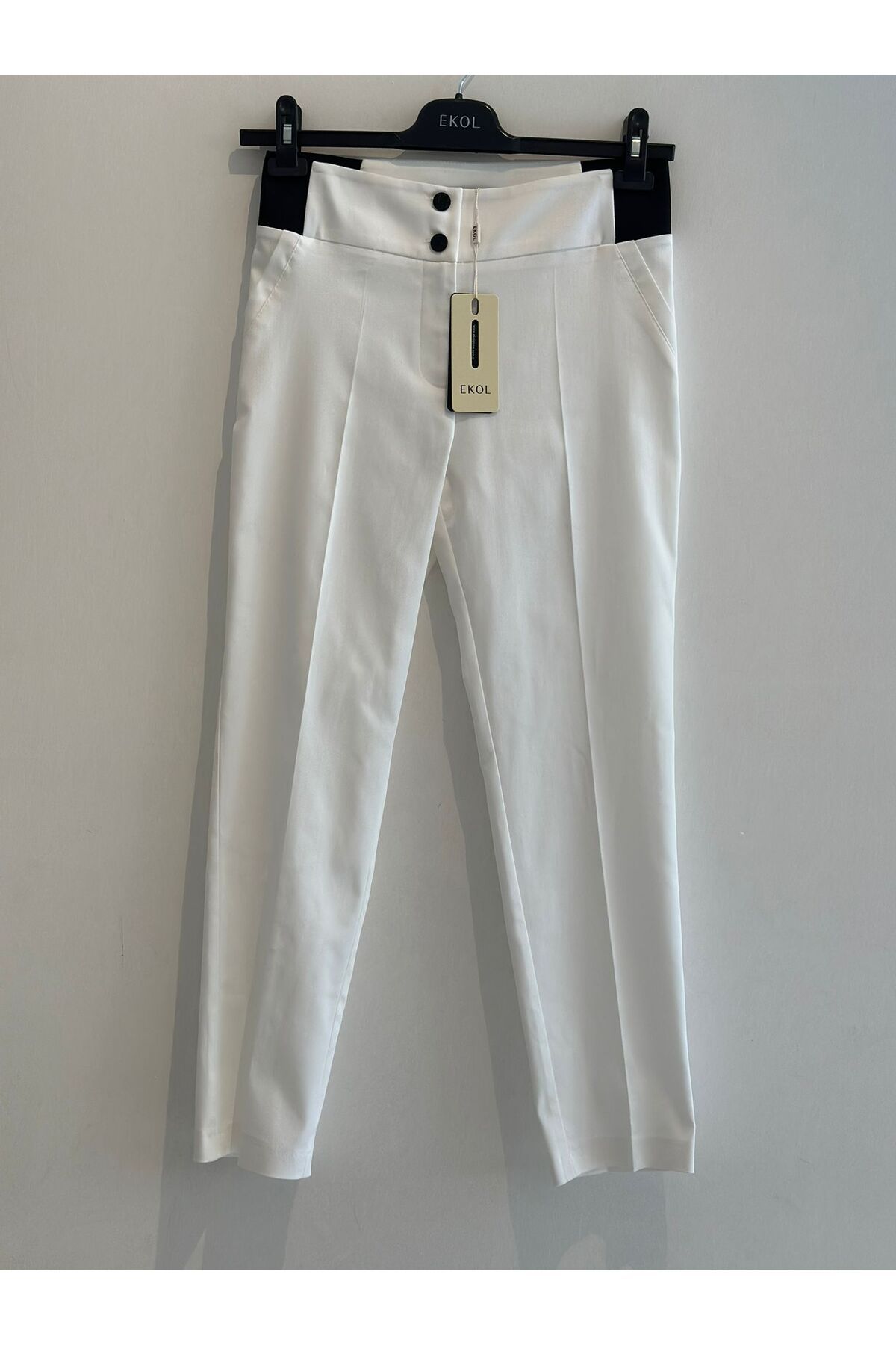 Ekol-Double Button Trousers with Elastic Waist 1