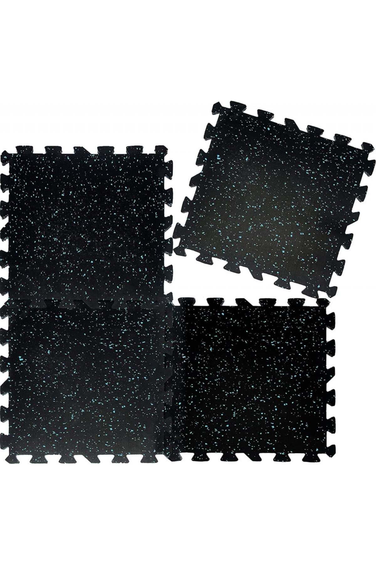 Nisorpa-Set de 6 covorașe interconectabile, cauciuc, negru/albastru, 48,5 x 48,5 cm 3