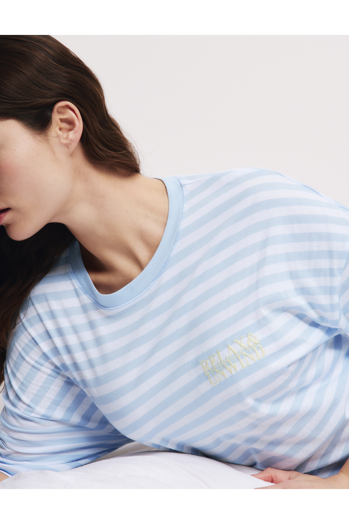 Marks & Spencer Pamuklu Çizgili Kısa Gecelik