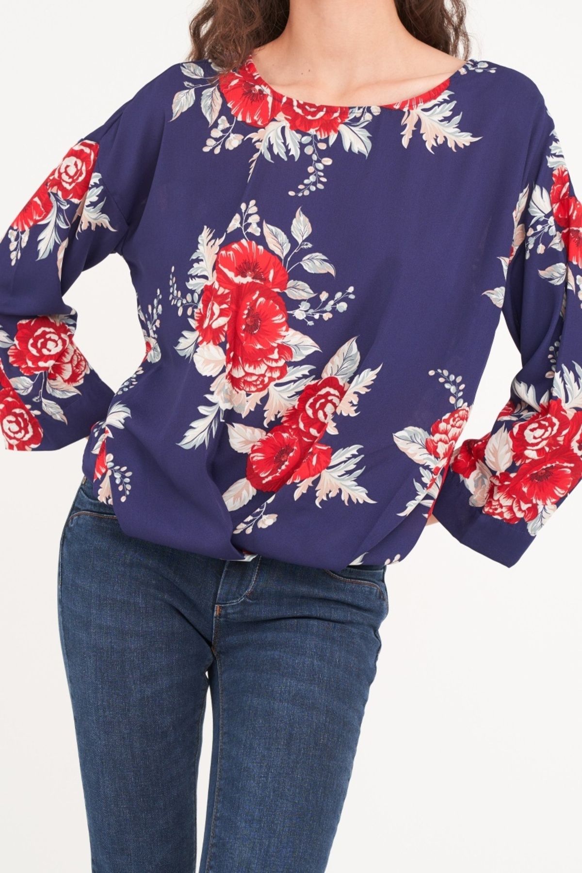 Timeout-Camasa dama maneca scurta cu imprimeu floral 3