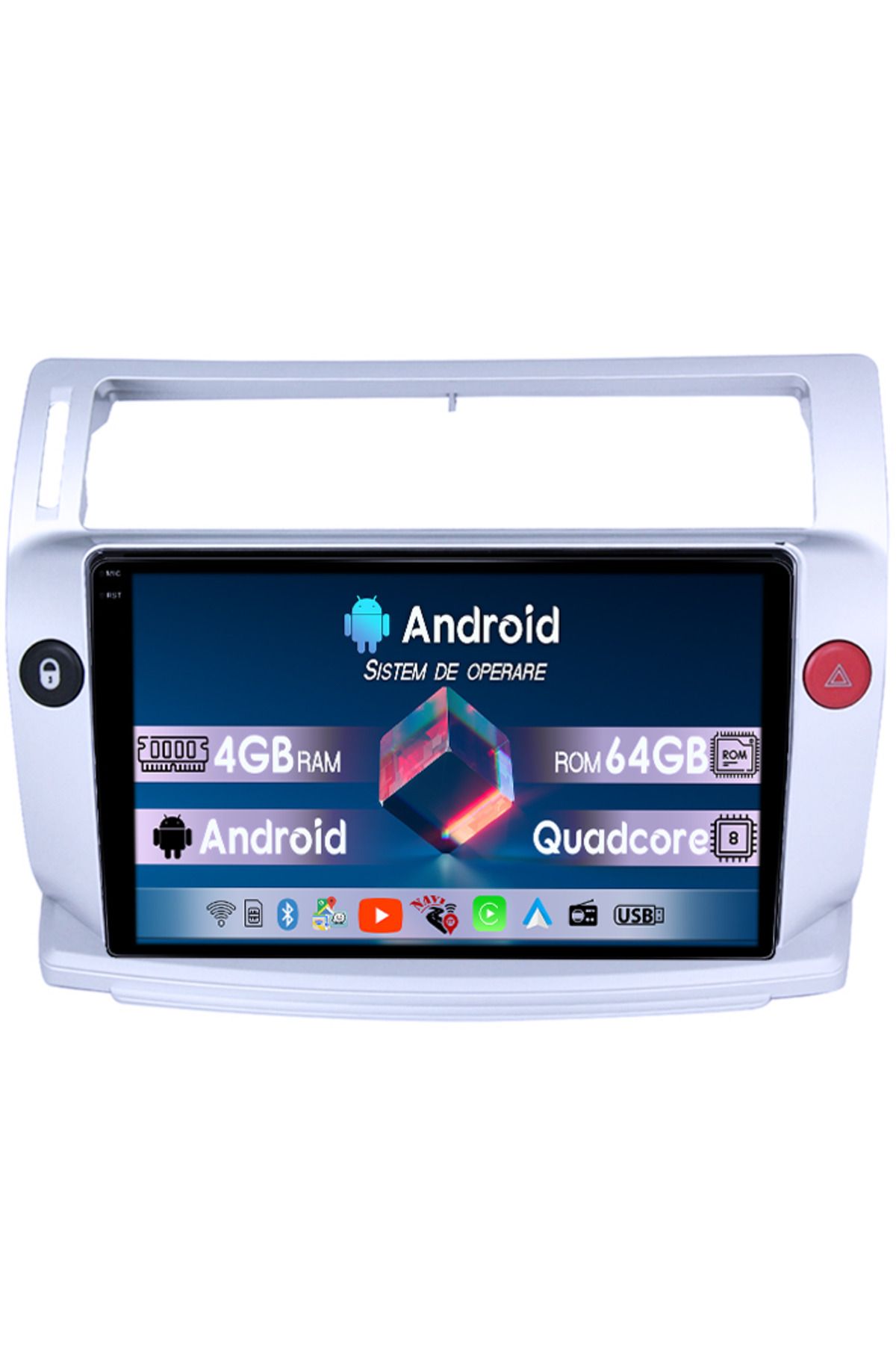 navi-it-Navigatie dedicata Citroen C4 2004-2014, 4GB RAM 64GB ROM, Octacore, Android 14, Display QLED 1K 9", 1