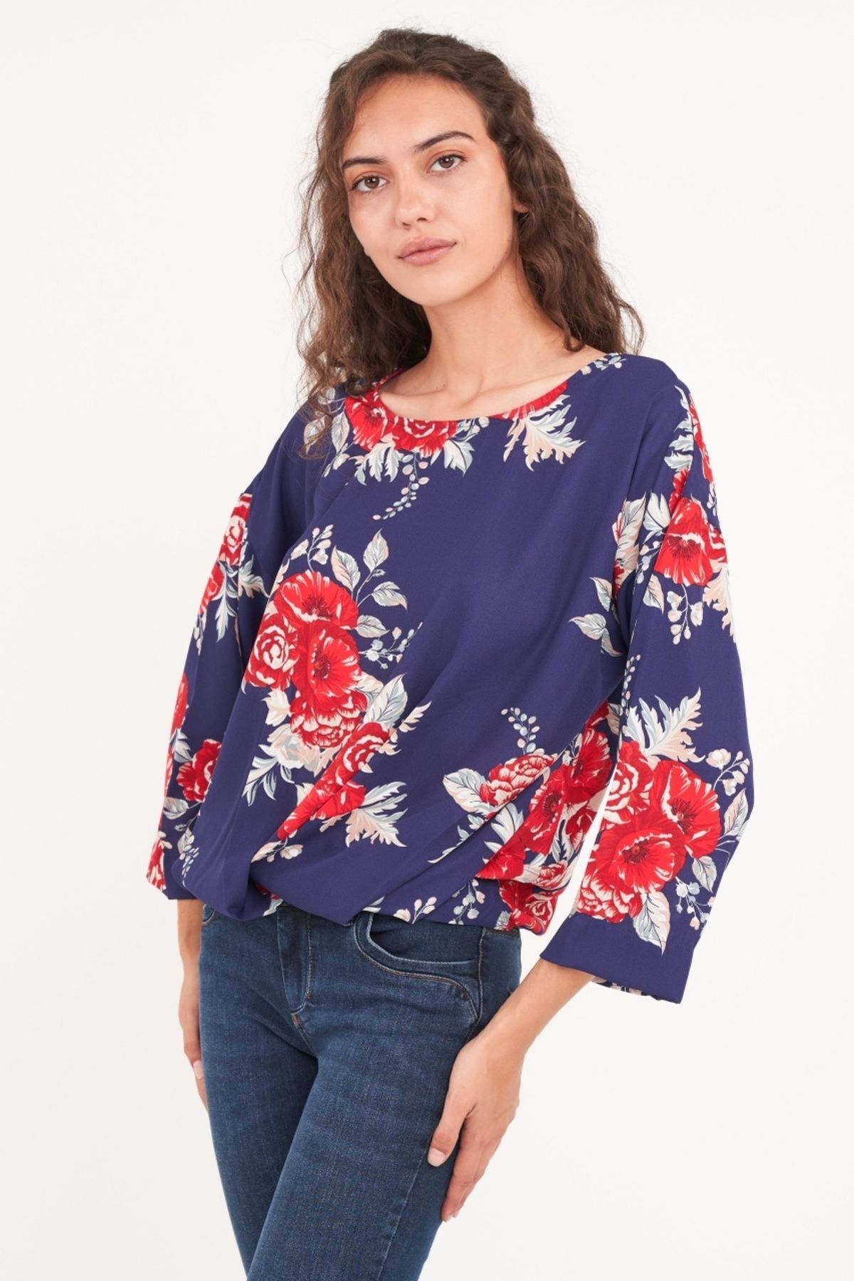 Timeout-Camasa dama maneca scurta cu imprimeu floral 6