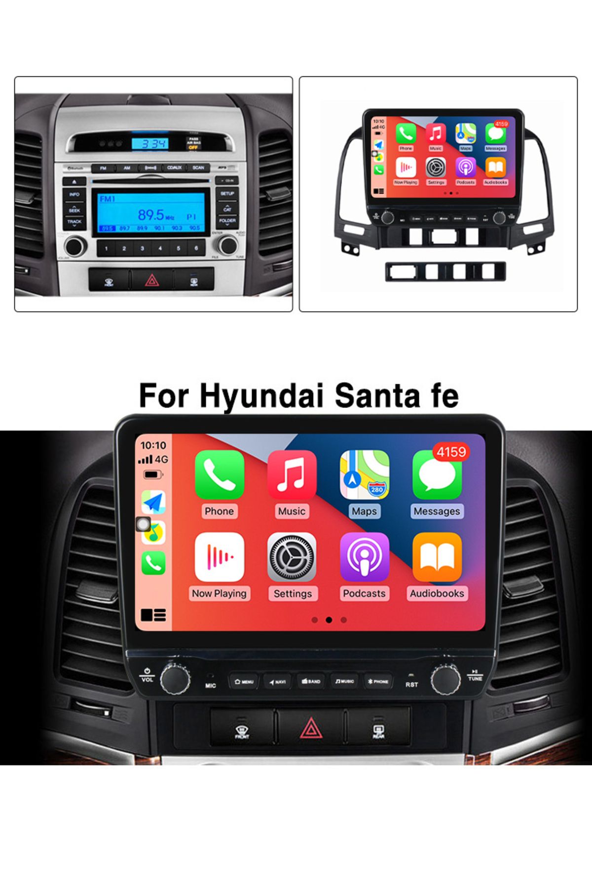 navi-it-Dedicated navigation Santa Fe 2006-2012 with rotary buttons model 2024, 4 GB RAM 64 ROM, Quadcore, And 2