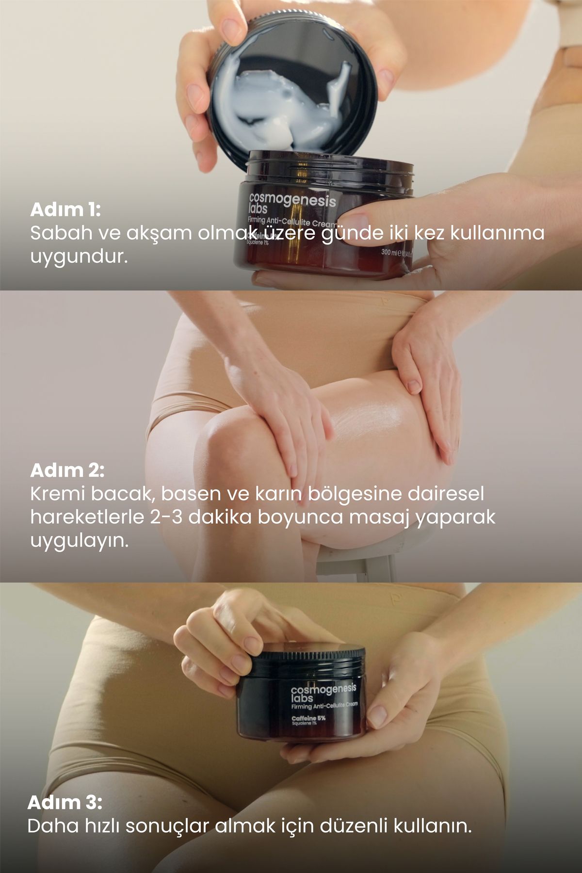 Cosmogenesis Labs-Cellulite Cream Containing 5% Caffeine 300 ml - Anti-Stretch Mark Vegan That Provides Firming Regional Slimming 3