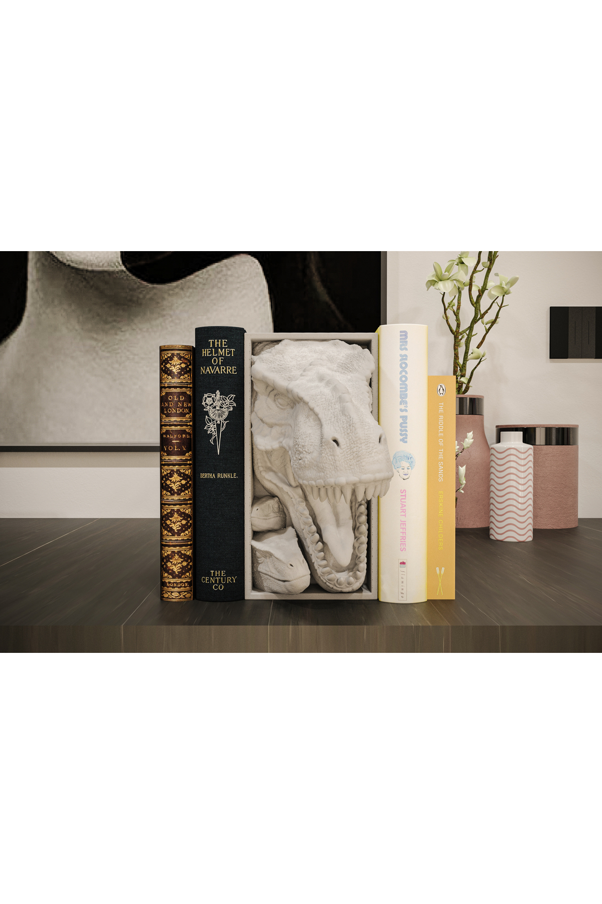 Decorazione per libreria Jurassic Park e dinosauro T-REX - Nome stampabile