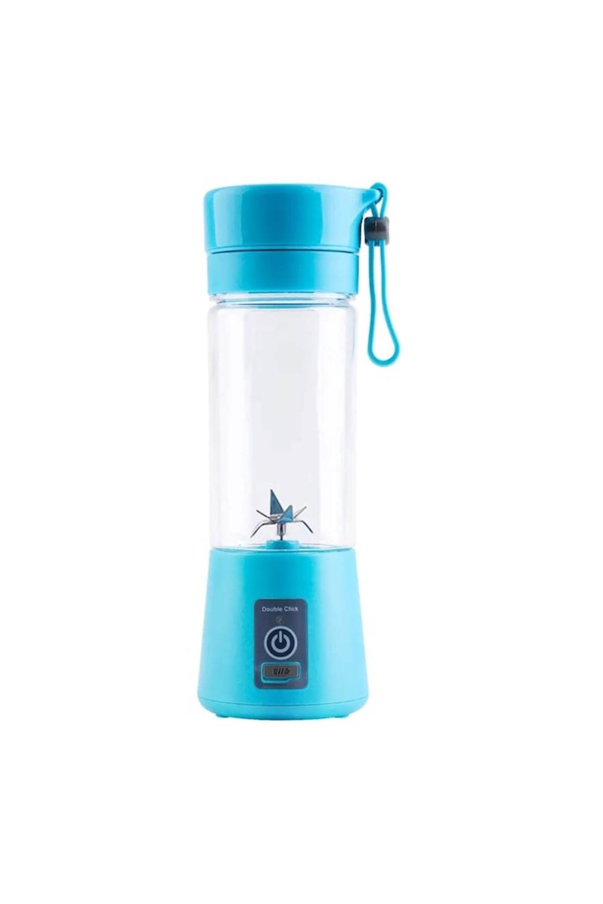 BAOXİ-Mini blender electric portabil cu 6 lame 3D, încărcare USB, capacitate 380 ml - Albastru 3