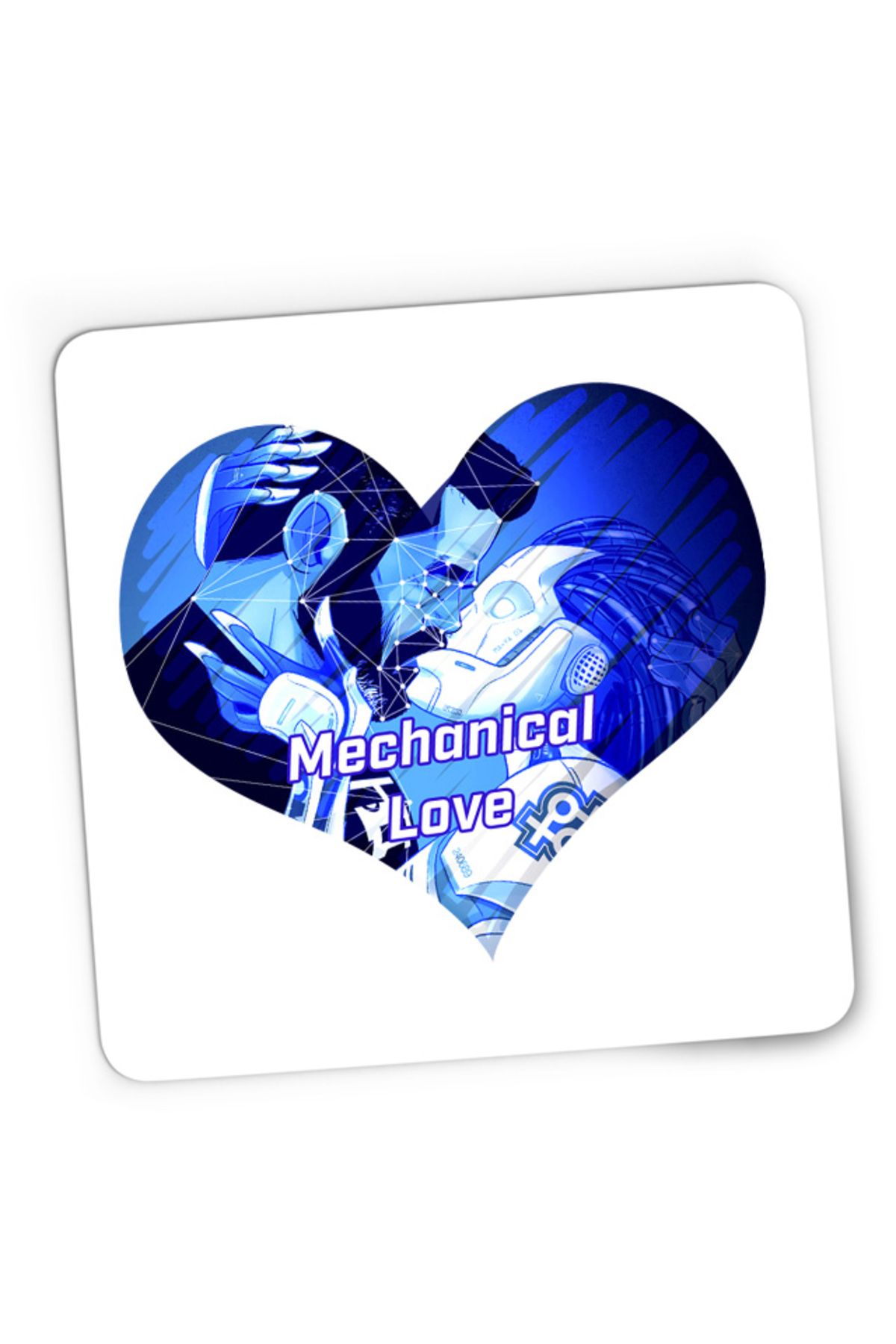 OEM-Mousepad Gaming NFT XOXO Heart Robot Cyber Human Artificial, 21x19 cm 1