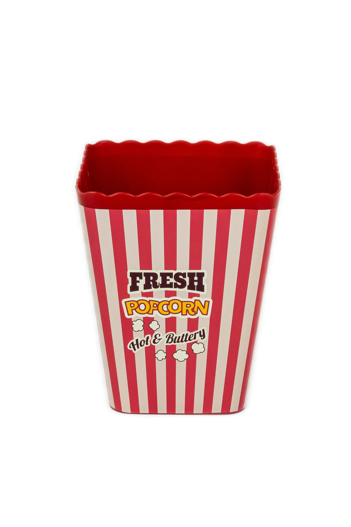 Herevin-1.3 Litre Red Popcorn Box - Classic StripedPolypropylene (PP) Snack Container for Popcorn 1