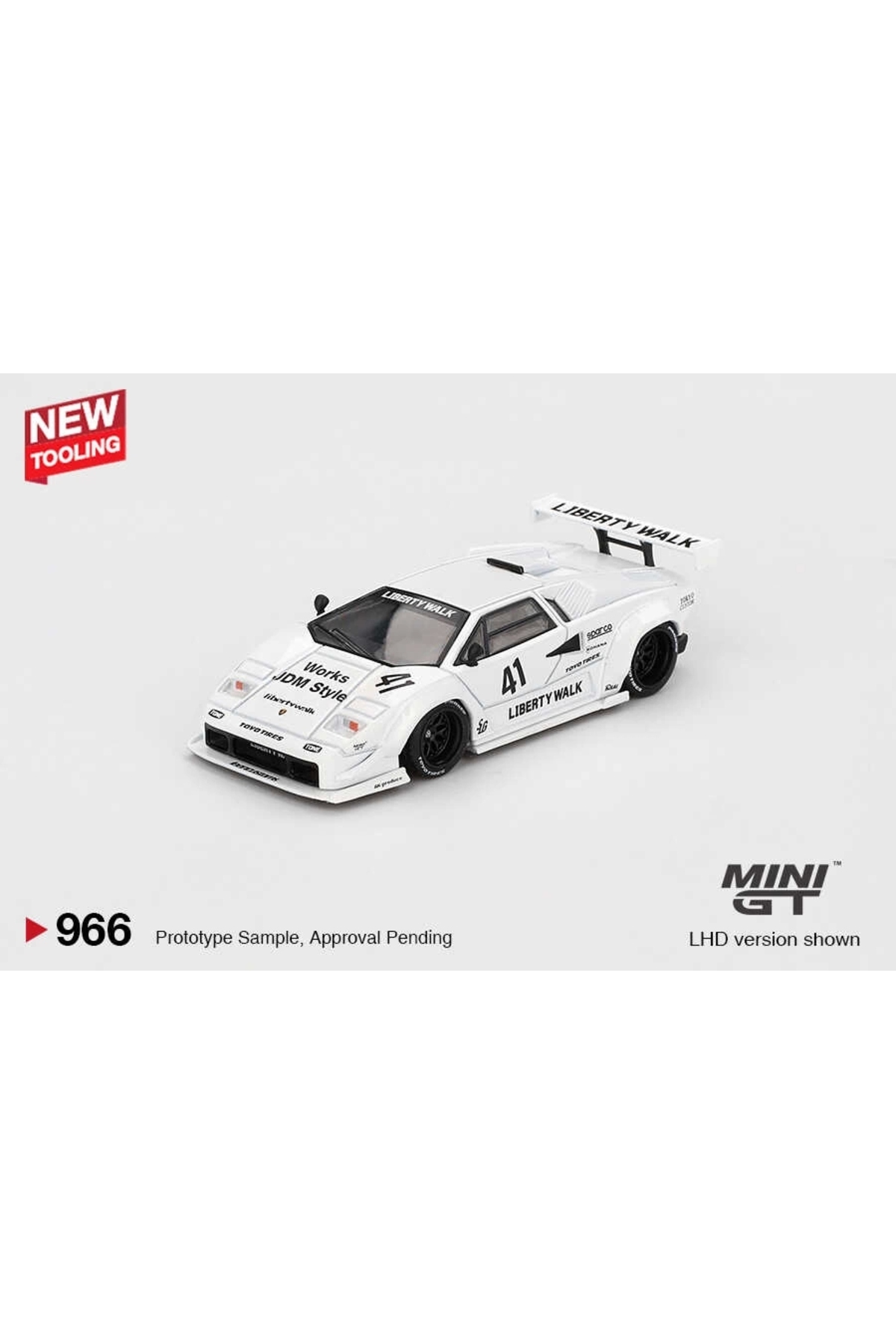 mini gt MGT00966 1/64 Lamborghini Countach LB-WORKS White 2024 Tokyo Auto Salon fotoğrafı 2 (önizleme)