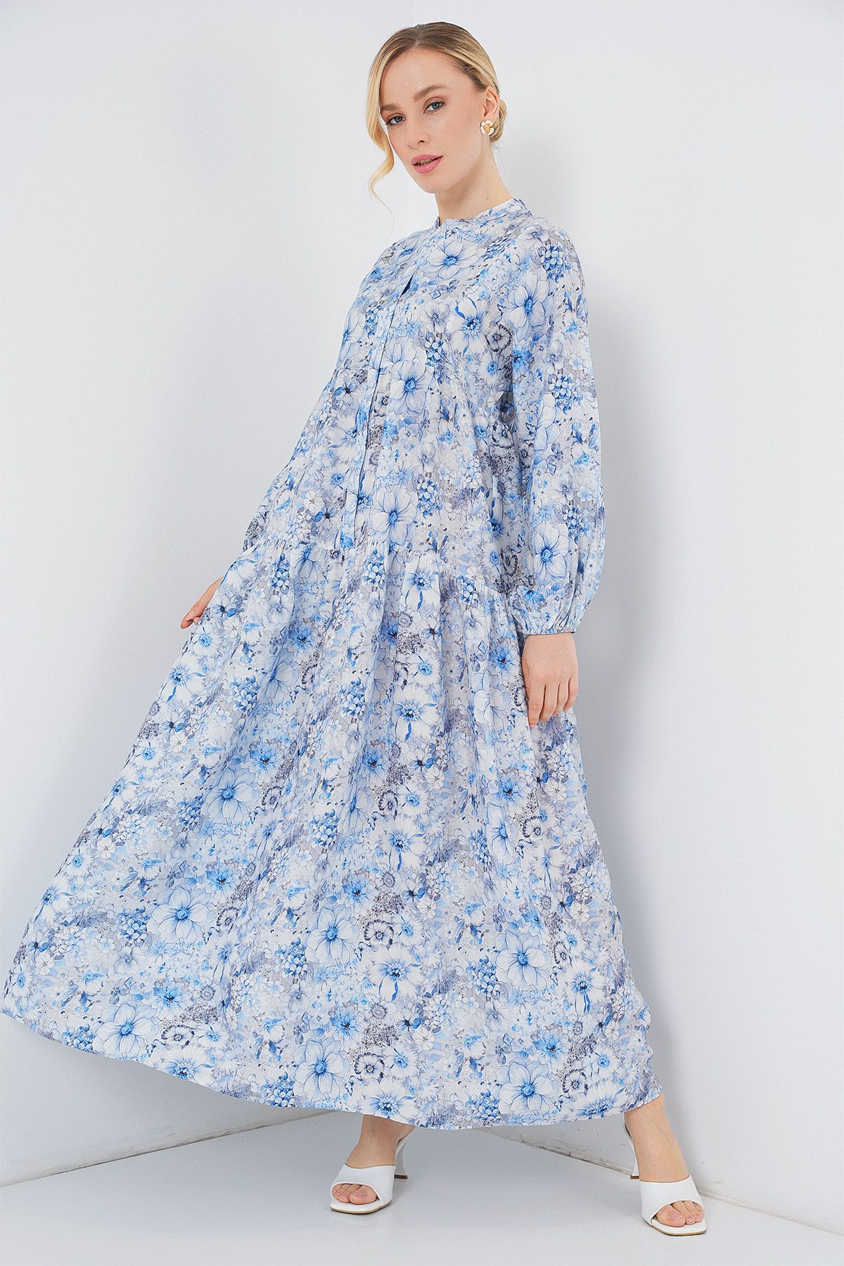 Bigdart-Rochie hijab cu model pentru femei 2583 - albastru 2