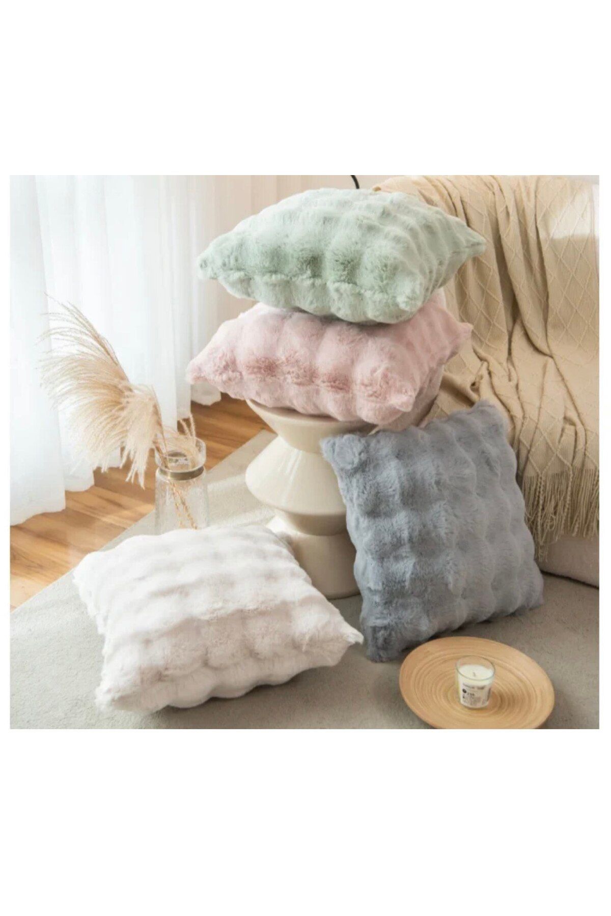 BALADI HOME-Thick Rabbit Pillow Case Plush (1 Piece) Measurement 41 X 41 cm Quality Product Rabbit Single Side Pillow 5