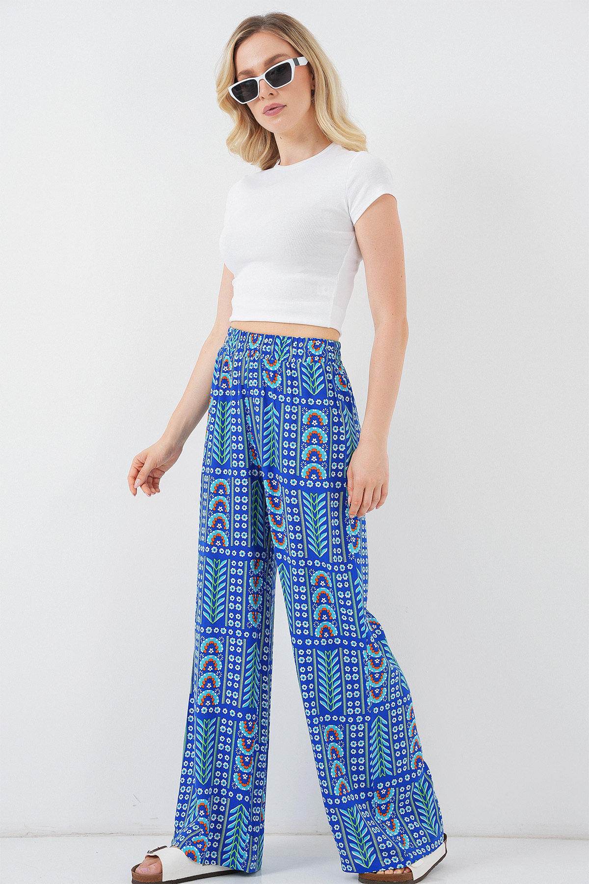 Bigdart-Women's Patterned Viscose Trousers 6749 - Saks 3