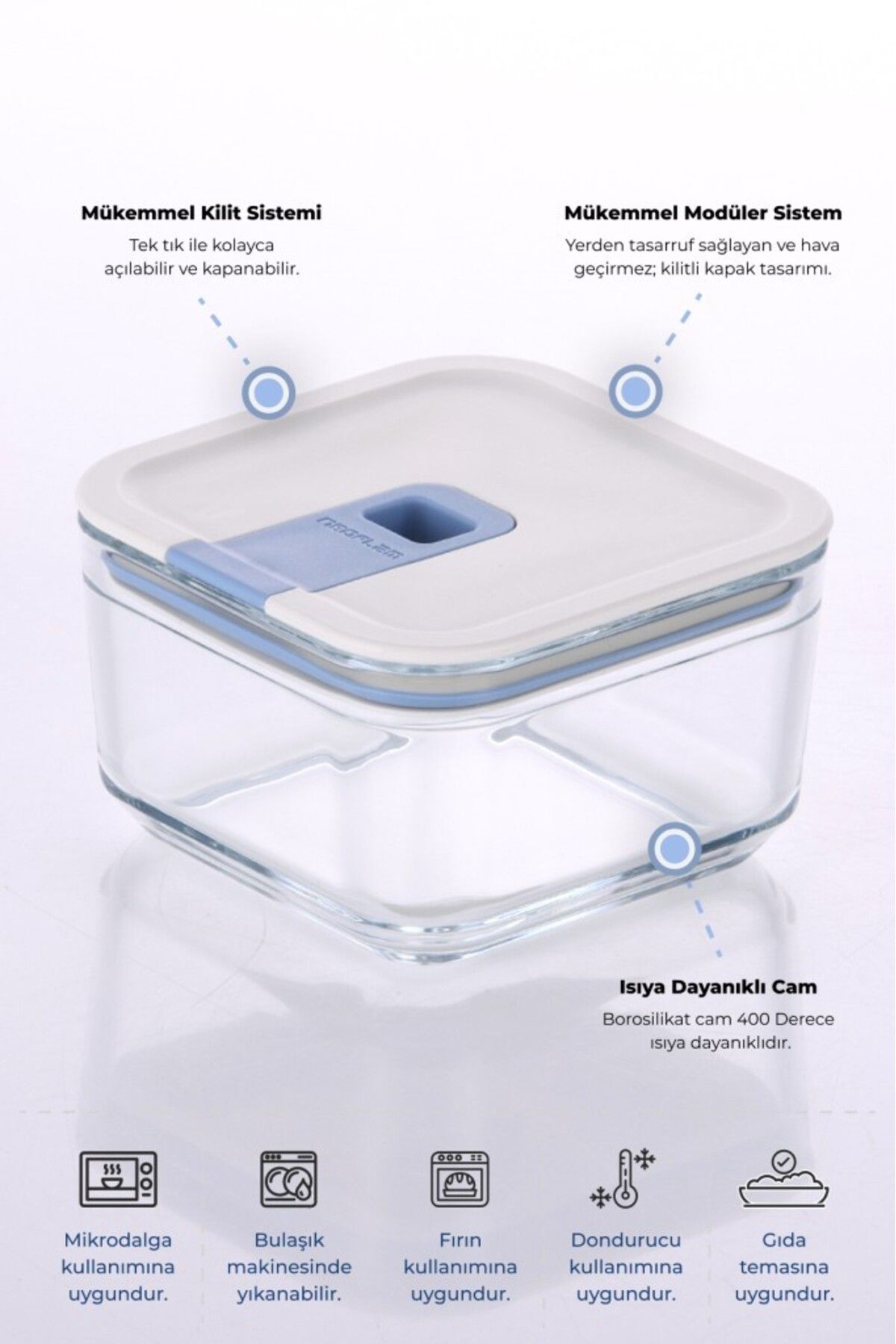 NEOFLAM-Perfect Seal Square 350ml Set of 6 Storage Containers 2