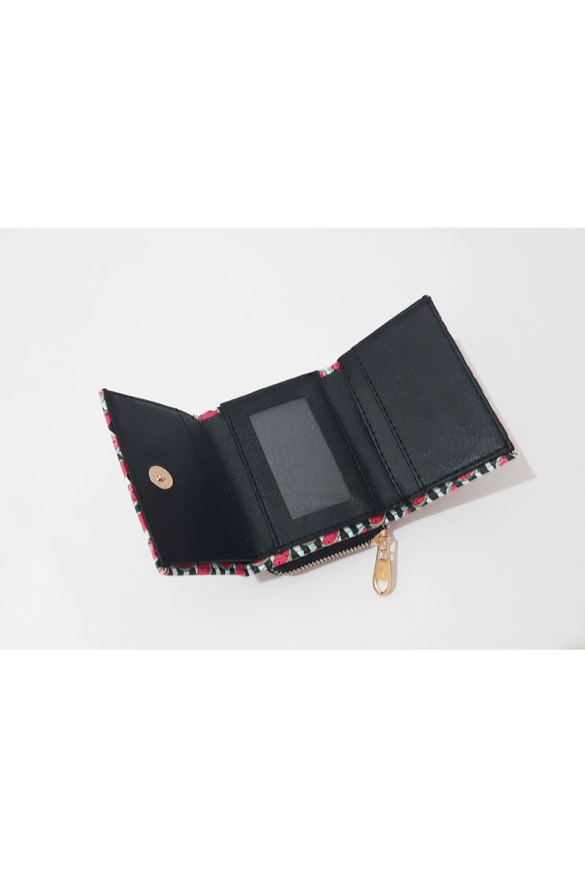 renkli çiçekler-Children's Wallet 11X8X4 cm Children's Wallet with Watermelon Pattern 4