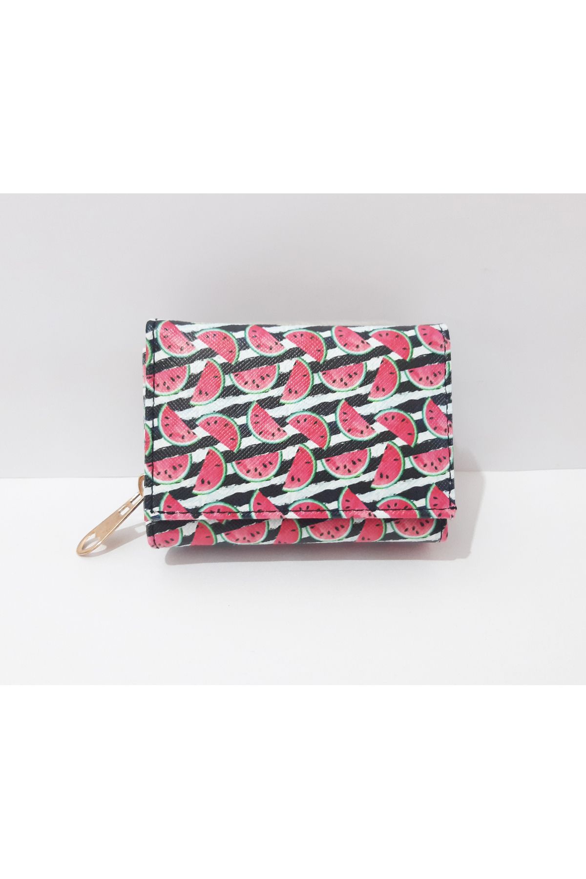 renkli çiçekler-Children's Wallet 11X8X4 cm Children's Wallet with Watermelon Pattern 2