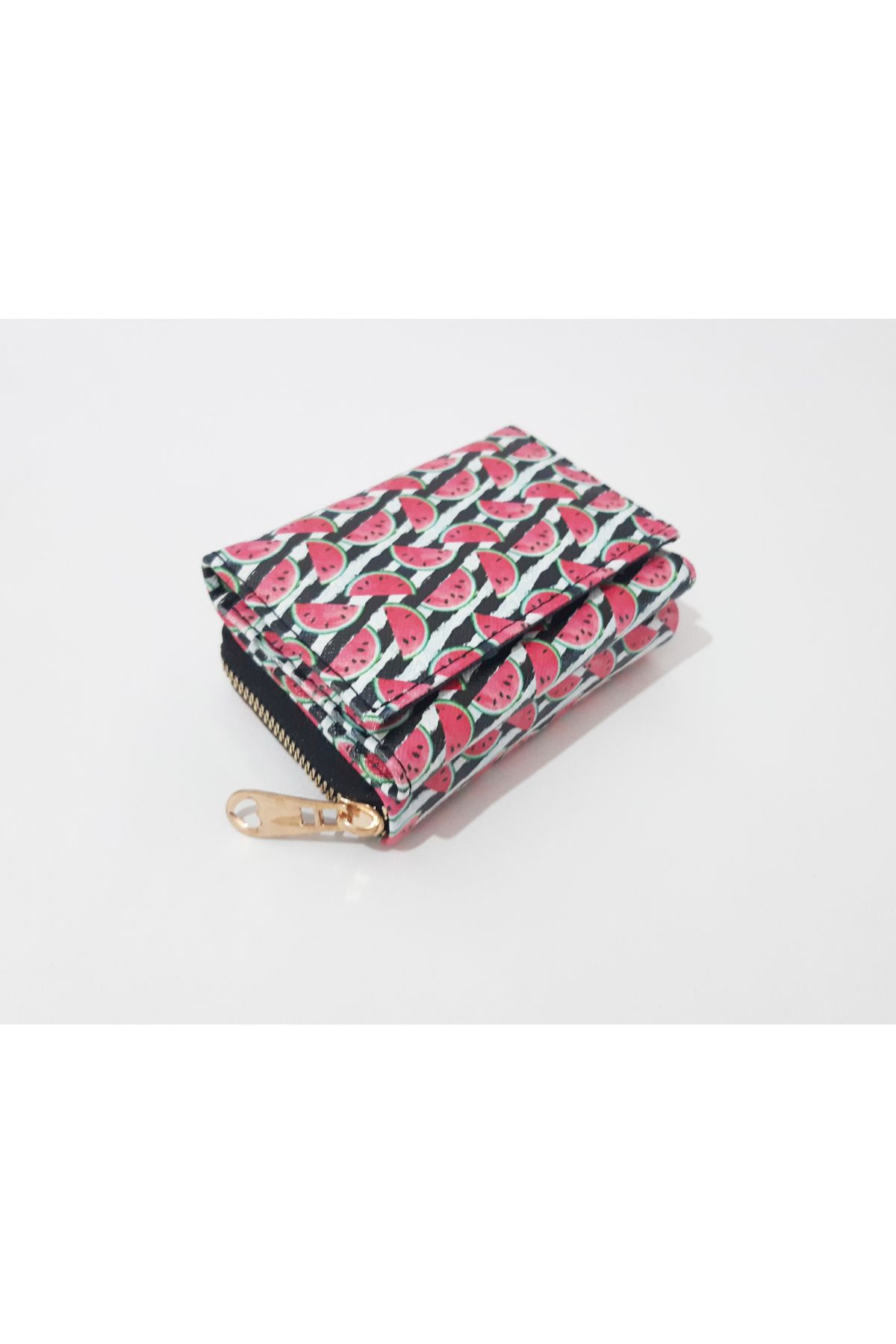 renkli çiçekler-Children's Wallet 11X8X4 cm Children's Wallet with Watermelon Pattern 3