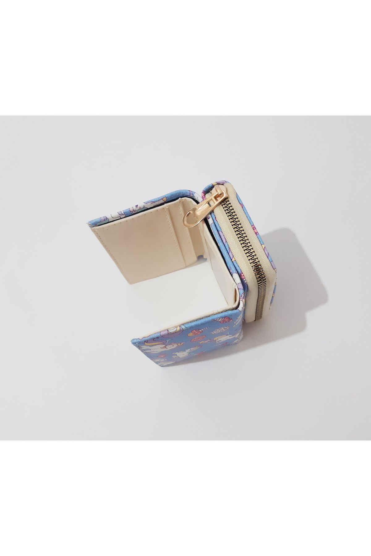 renkli çiçekler-Children's Wallet 11X8X4 cm Unicorn Patterned Children's Wallet 6